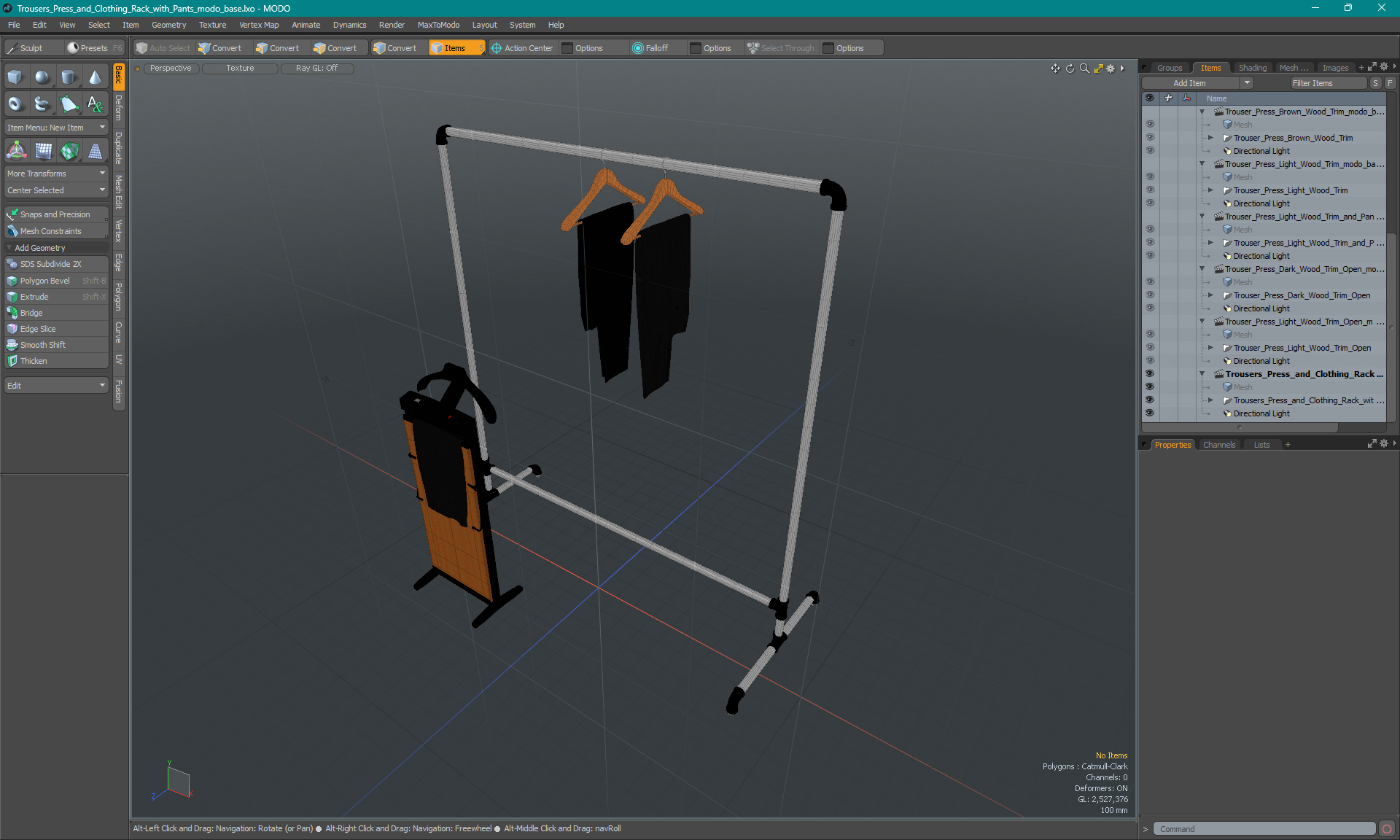 3D Trousers Press and Clothing Rack with Pants model