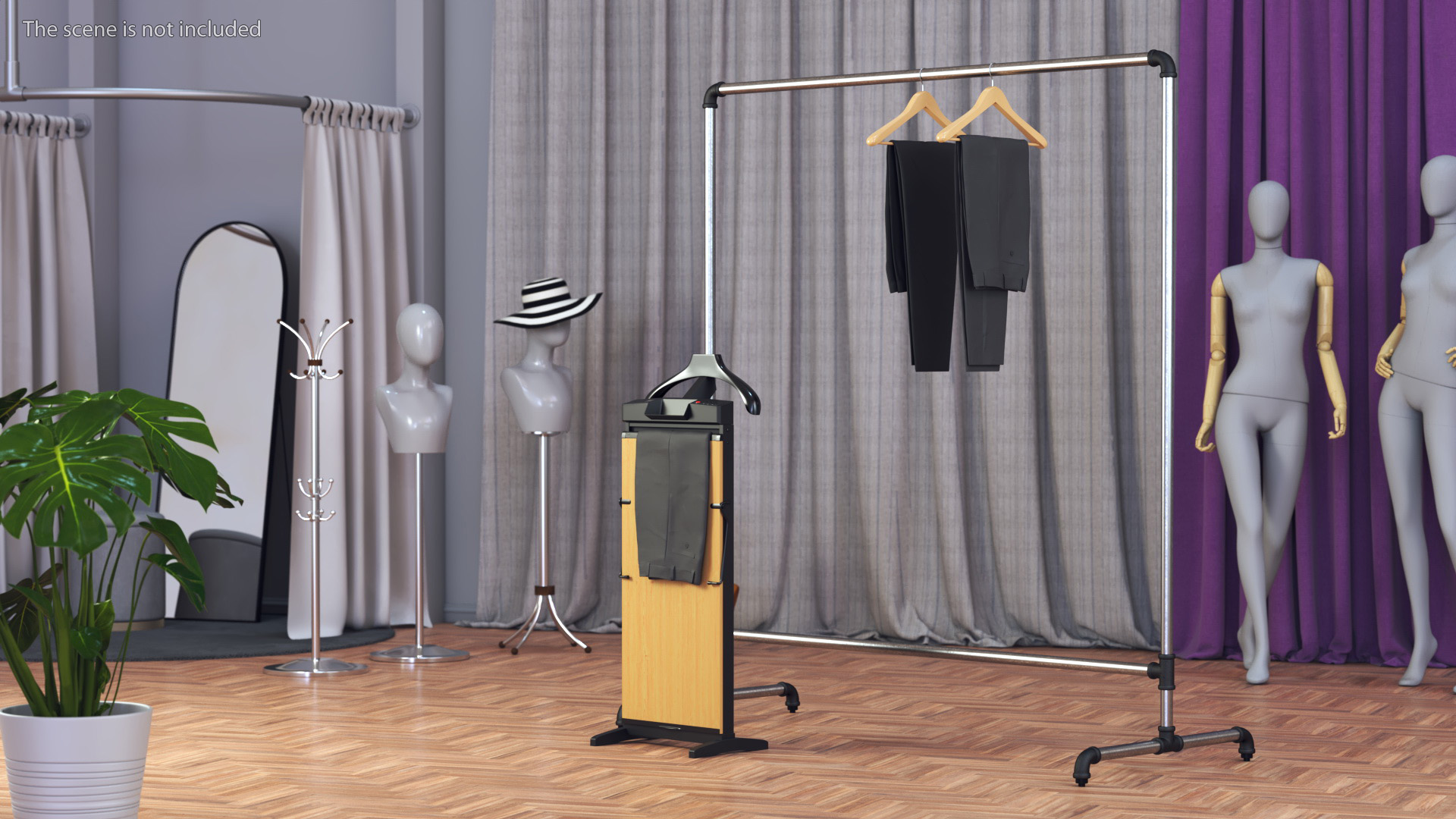 3D Trousers Press and Clothing Rack with Pants model