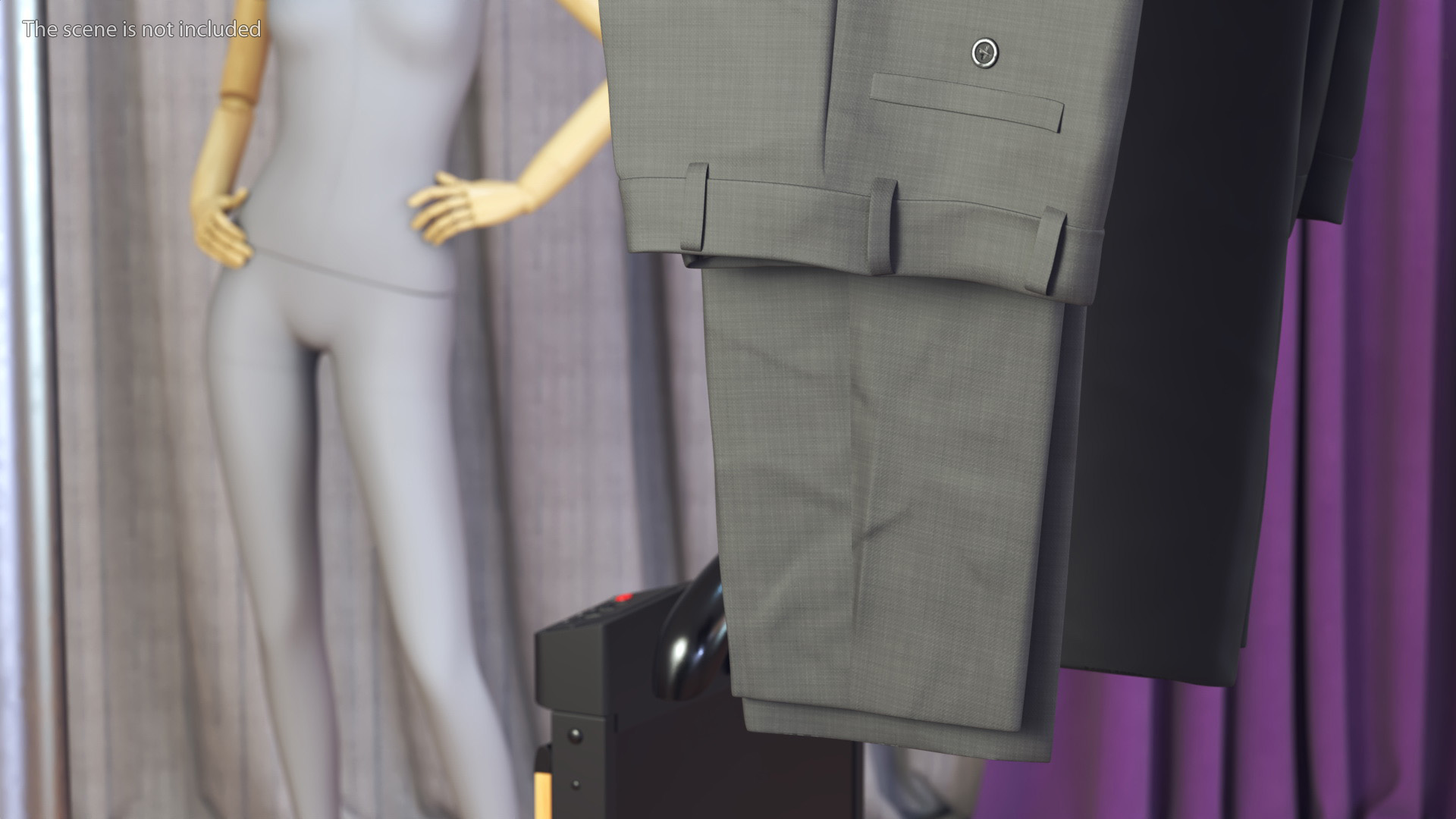3D Trousers Press and Clothing Rack with Pants model