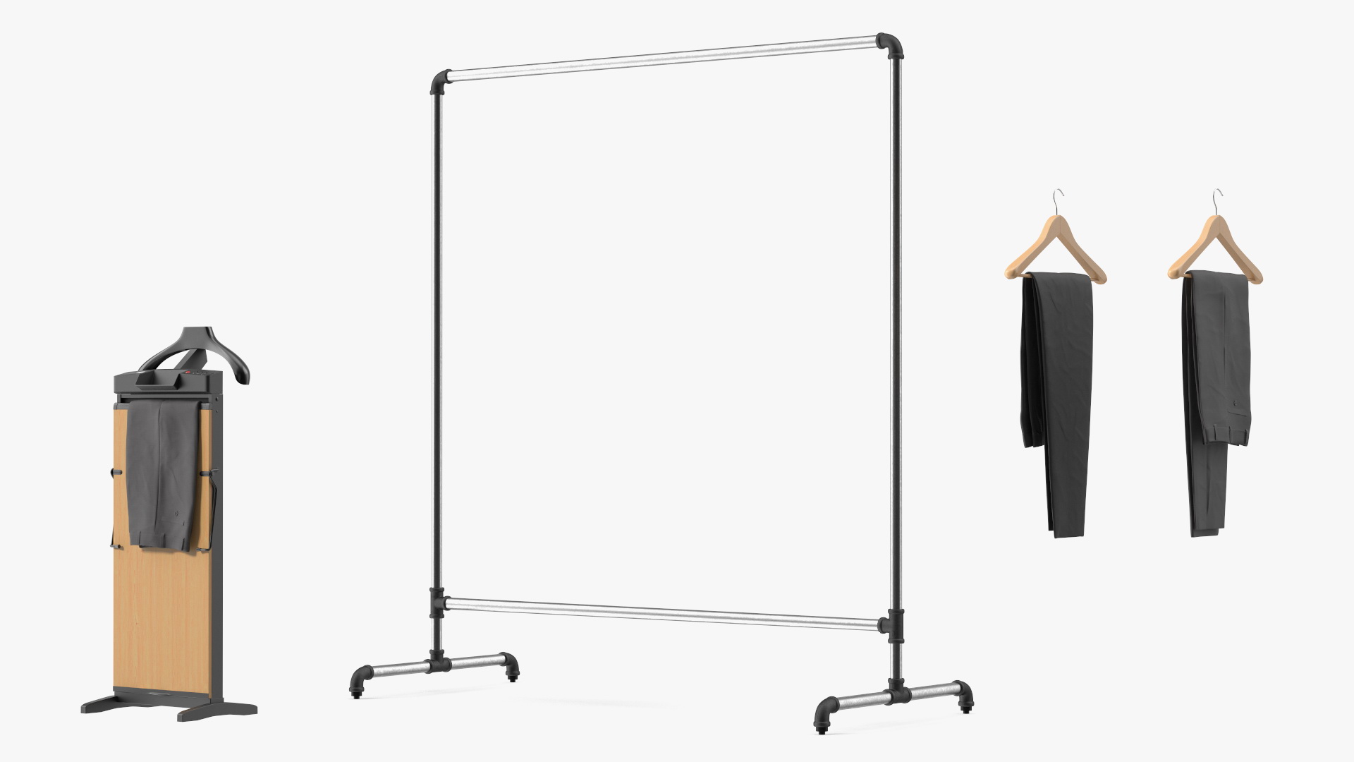 3D Trousers Press and Clothing Rack with Pants model