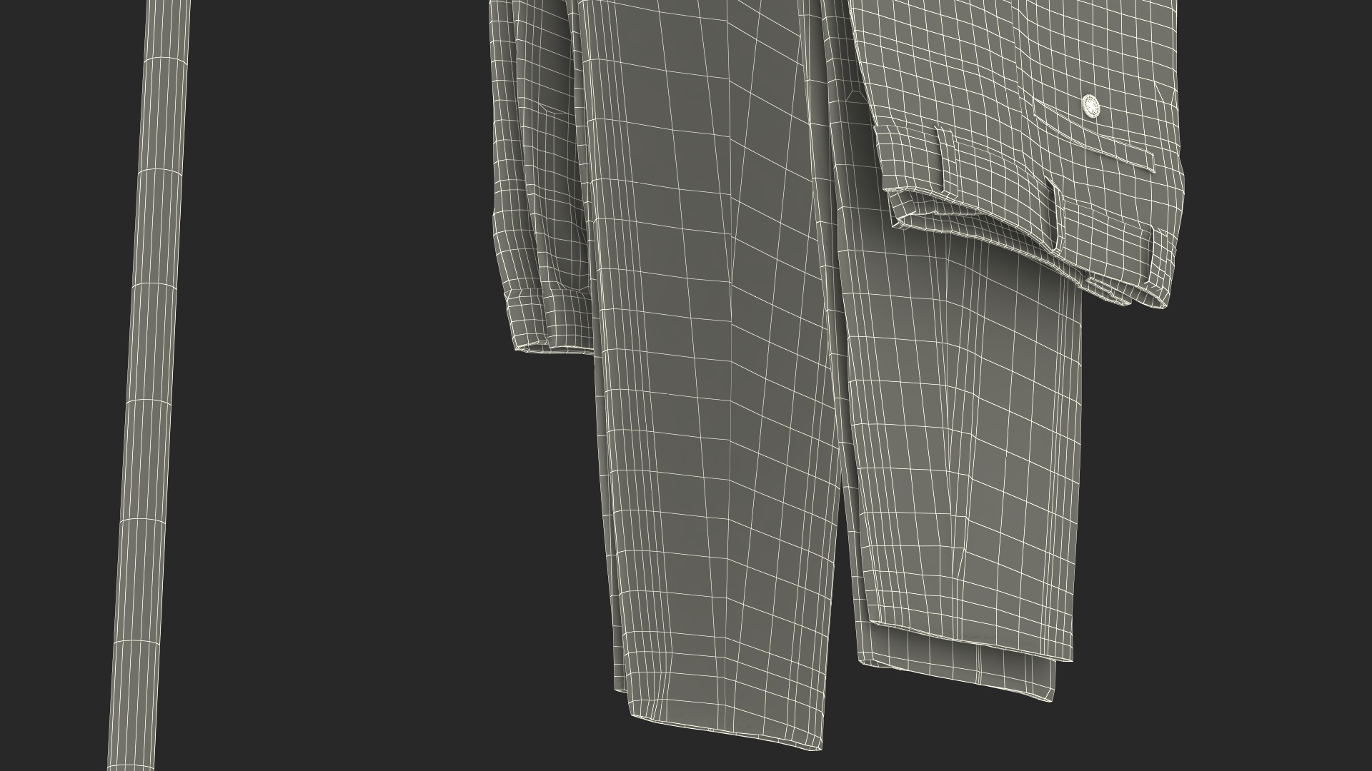 3D Trousers Press and Clothing Rack with Pants model