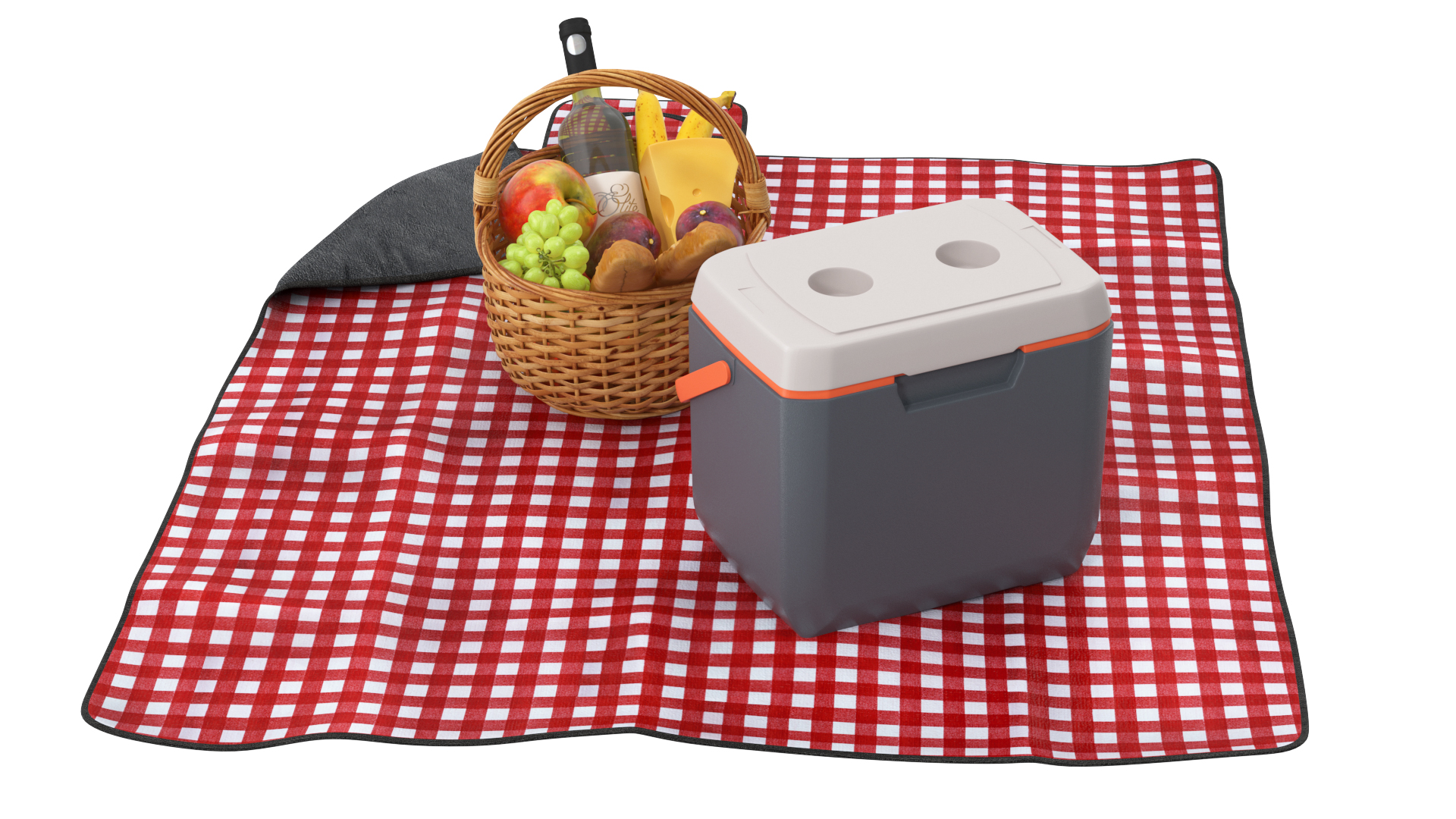 Picnic Food on Blanket 3D
