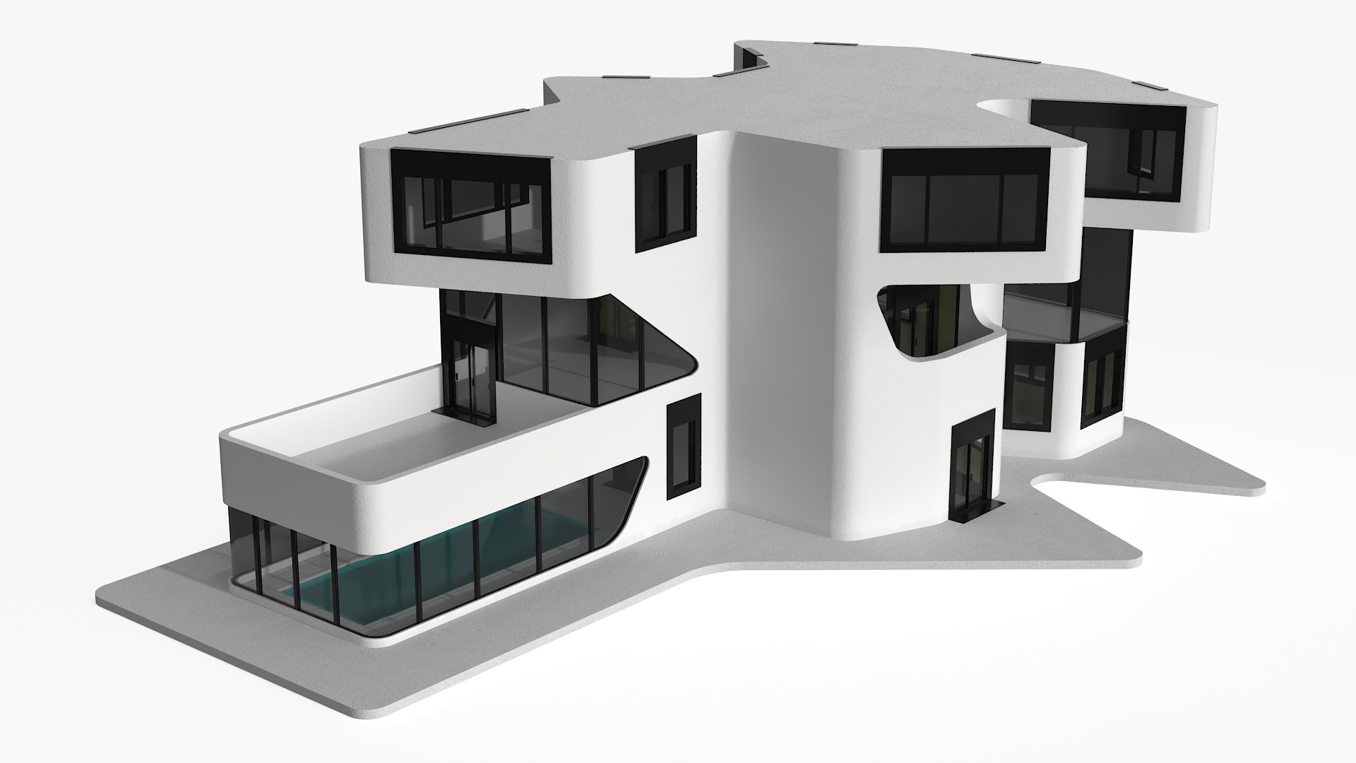 Futuristic House White 3D
