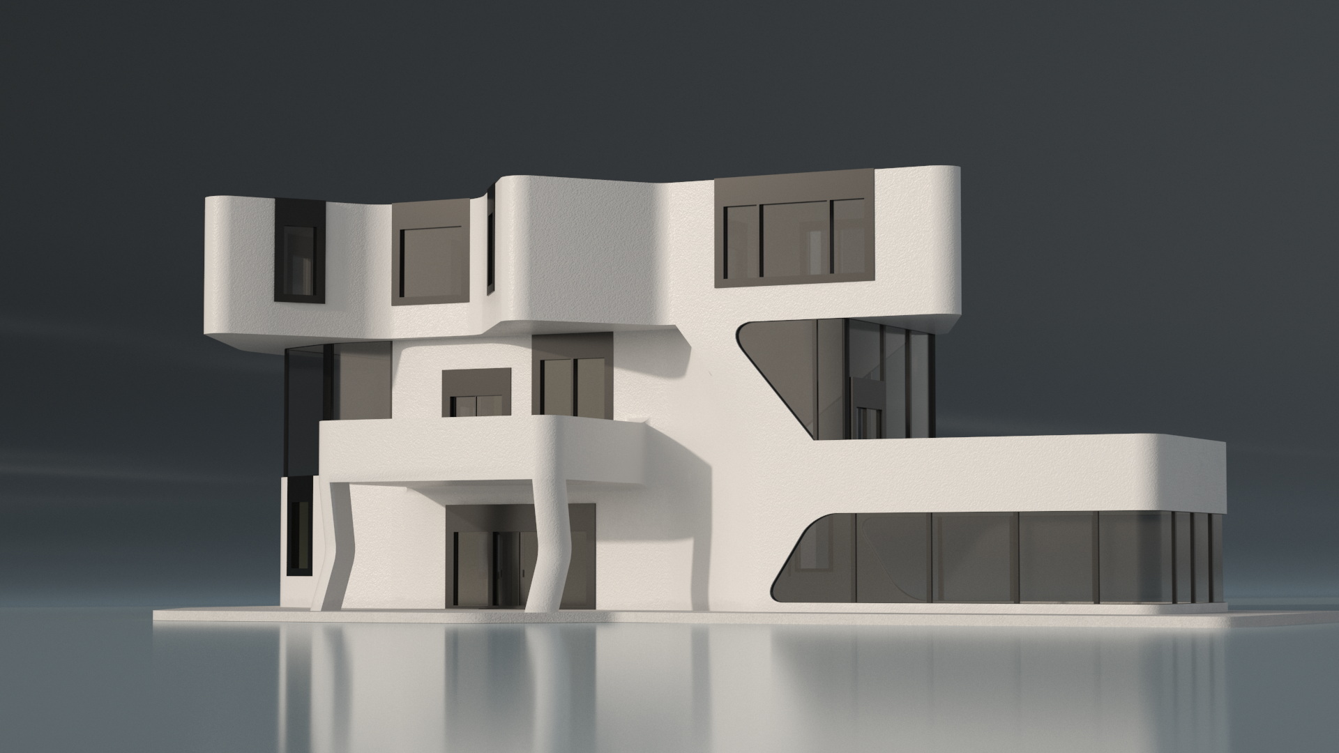 Futuristic House White 3D