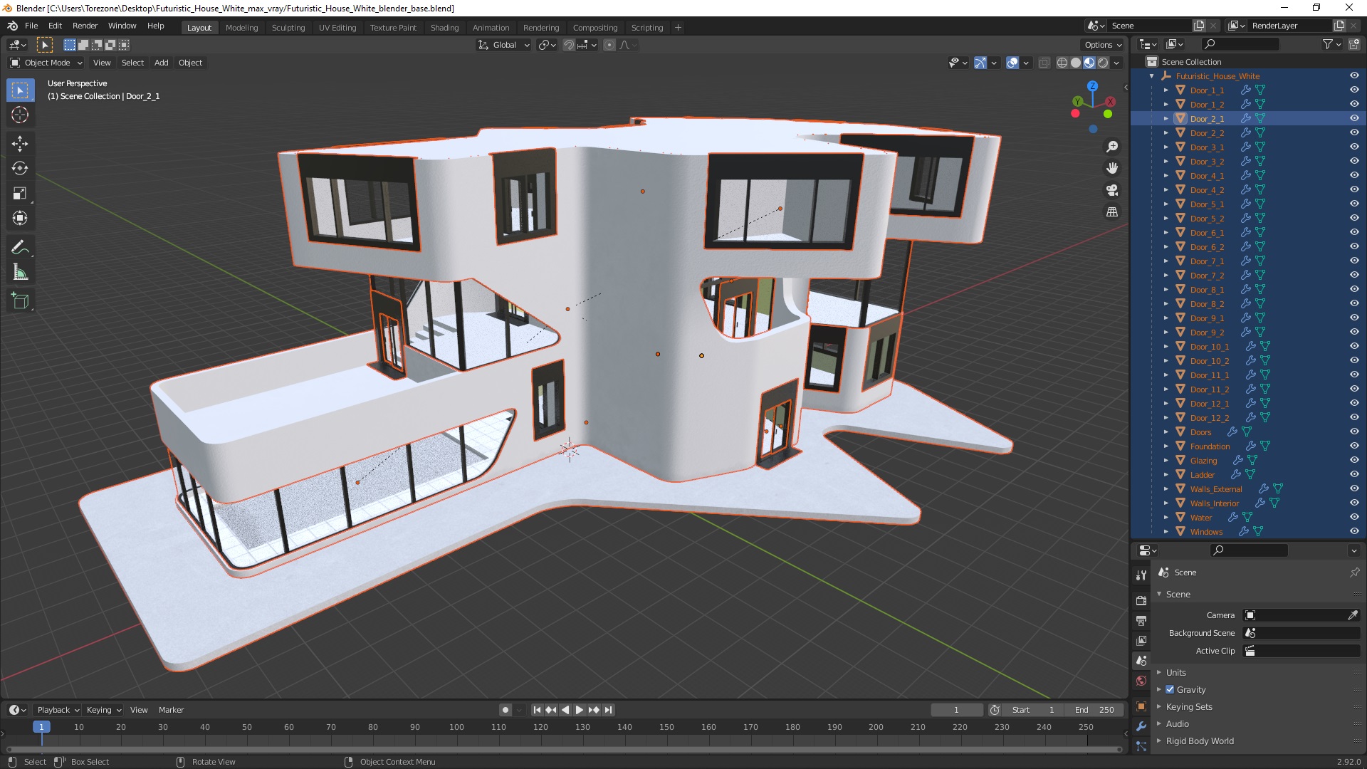 Futuristic House White 3D