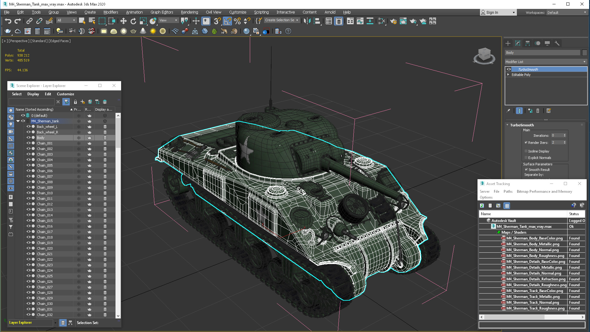 3D model M4 Sherman Tank