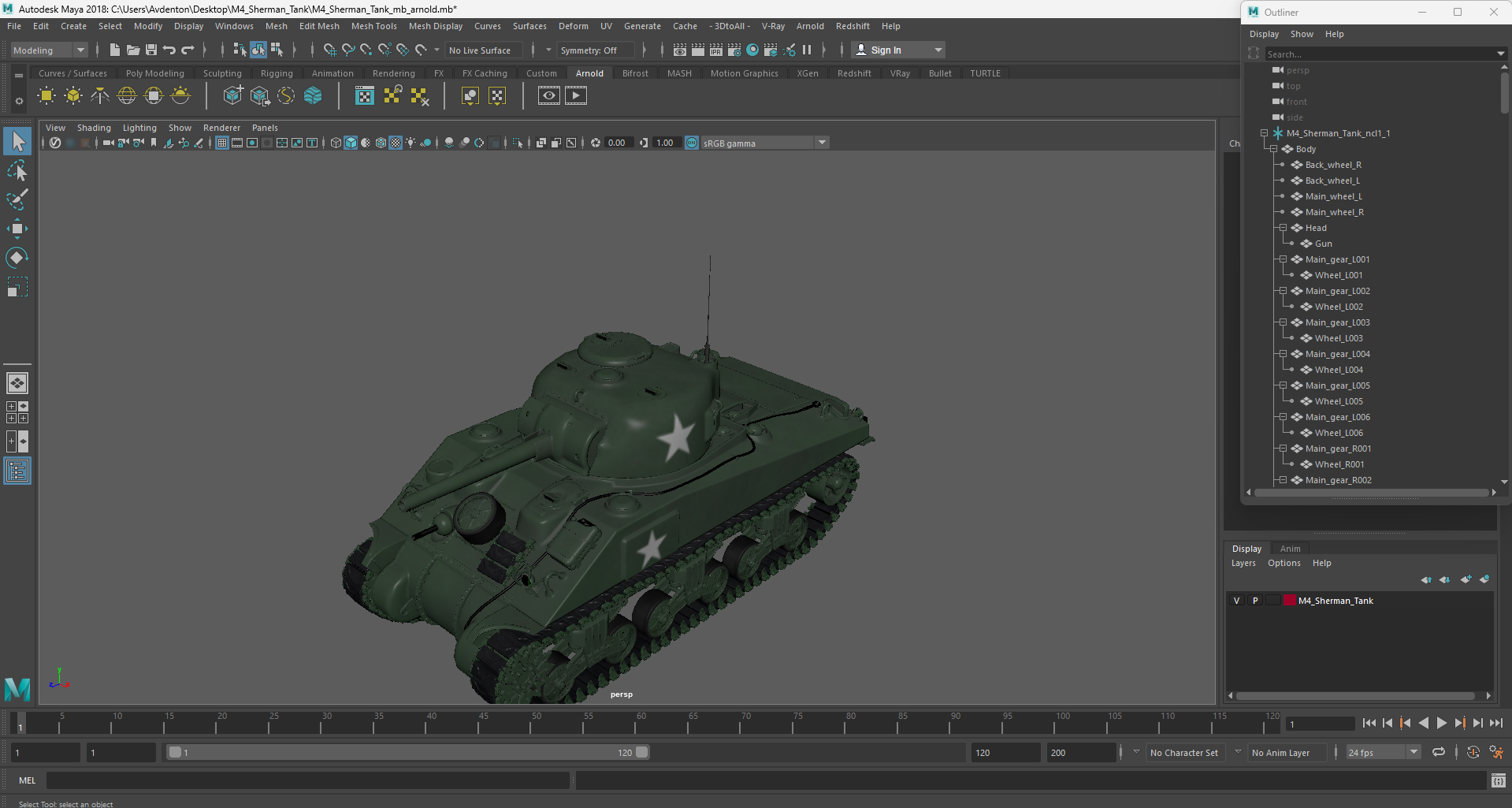 3D model M4 Sherman Tank