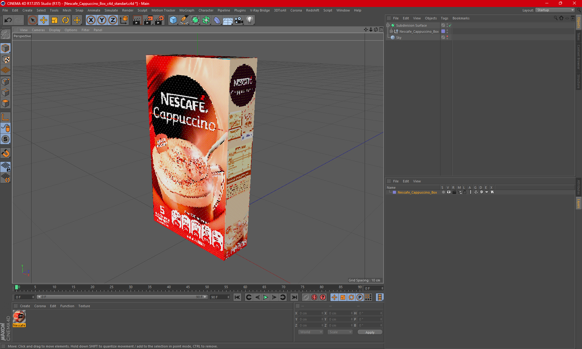 Nescafe Cappuccino Box 3D