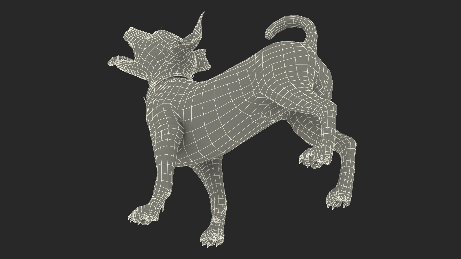 3D model Spotted Jack Russell Terrier Waiting Pose Fur