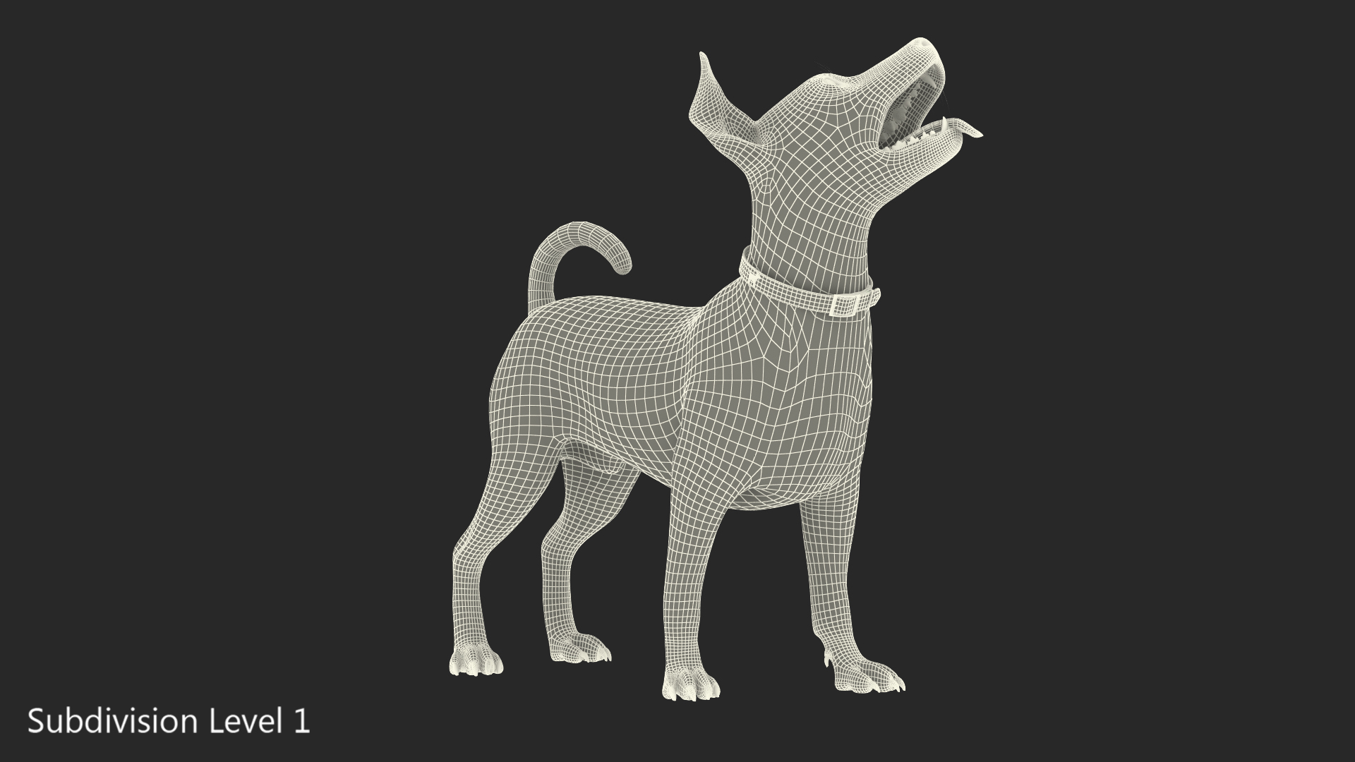 3D model Spotted Jack Russell Terrier Waiting Pose Fur