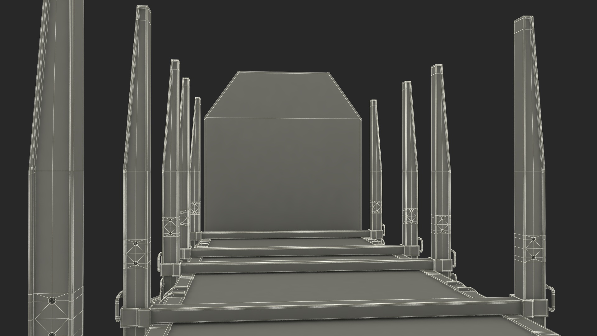 Stake Wagon Loaded with Oshkosh Military Vehicles 3D model