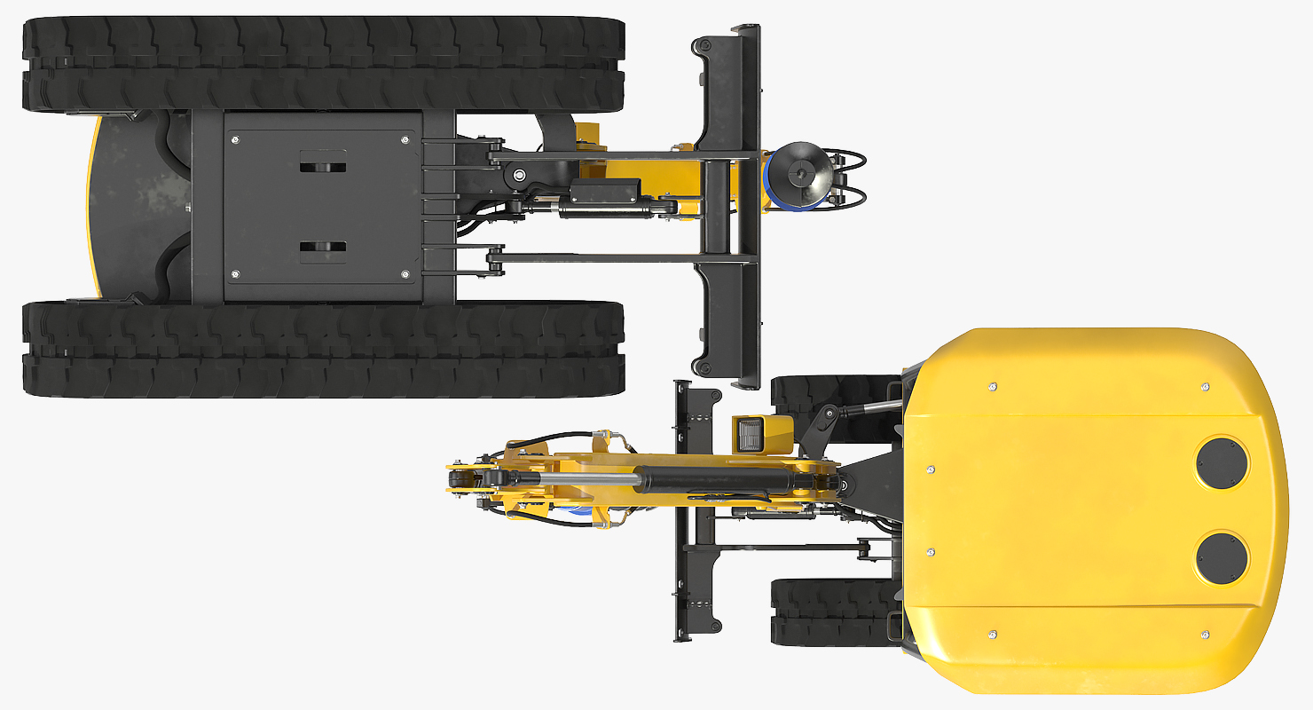 JCB Tracked Mini Excavator with Earth Drill Clean 3D model