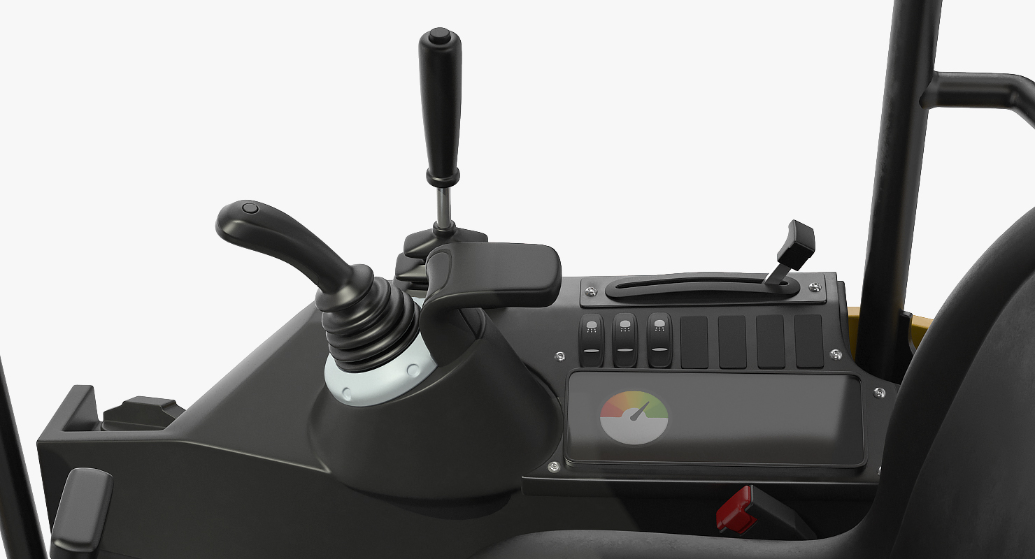 JCB Tracked Mini Excavator with Earth Drill Clean 3D model