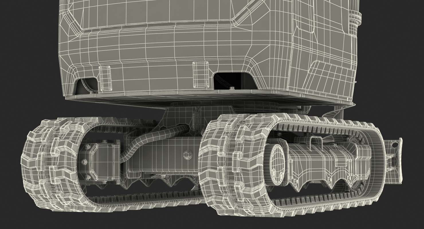 JCB Tracked Mini Excavator with Earth Drill Clean 3D model