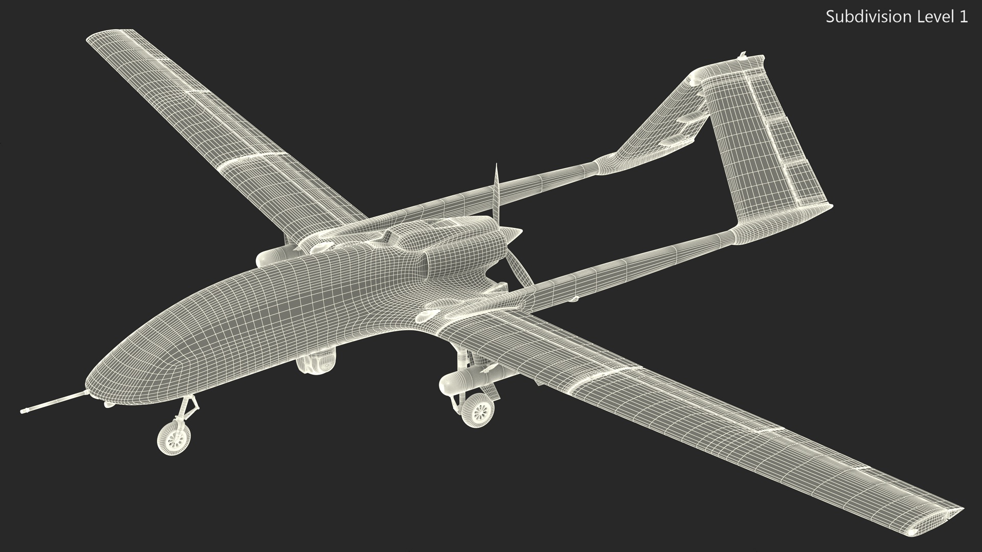 Armed Combat Drone Blue Rigged for Cinema 4D 3D model