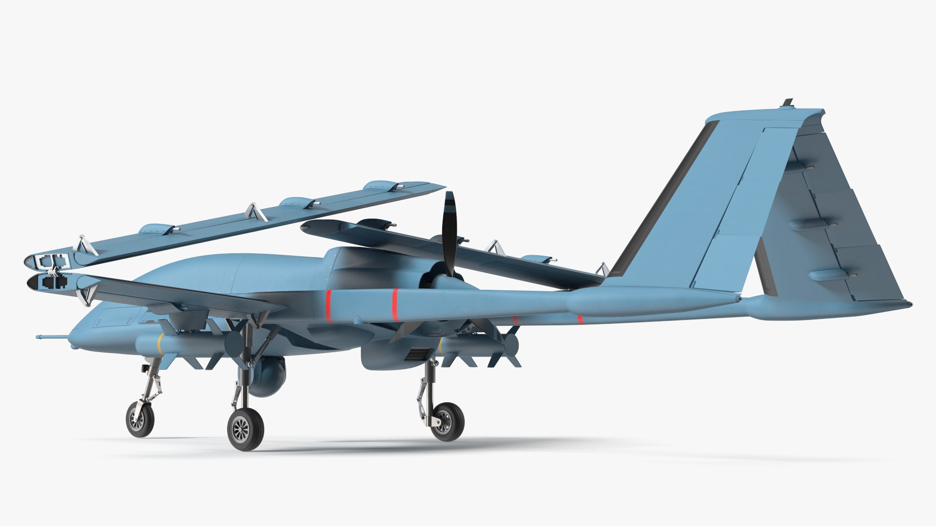 Armed Combat Drone Blue Rigged for Cinema 4D 3D model