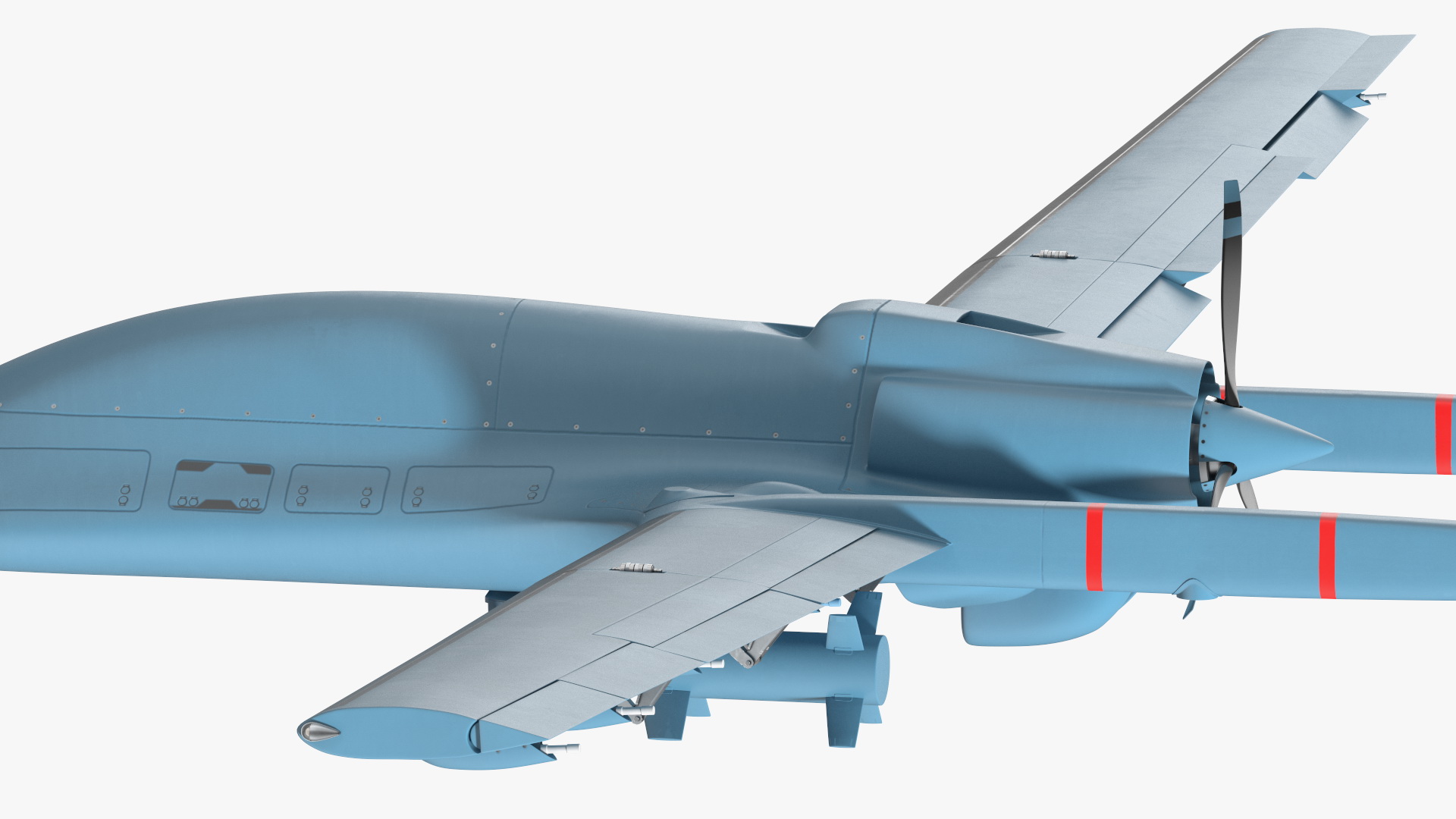 Armed Combat Drone Blue Rigged for Cinema 4D 3D model