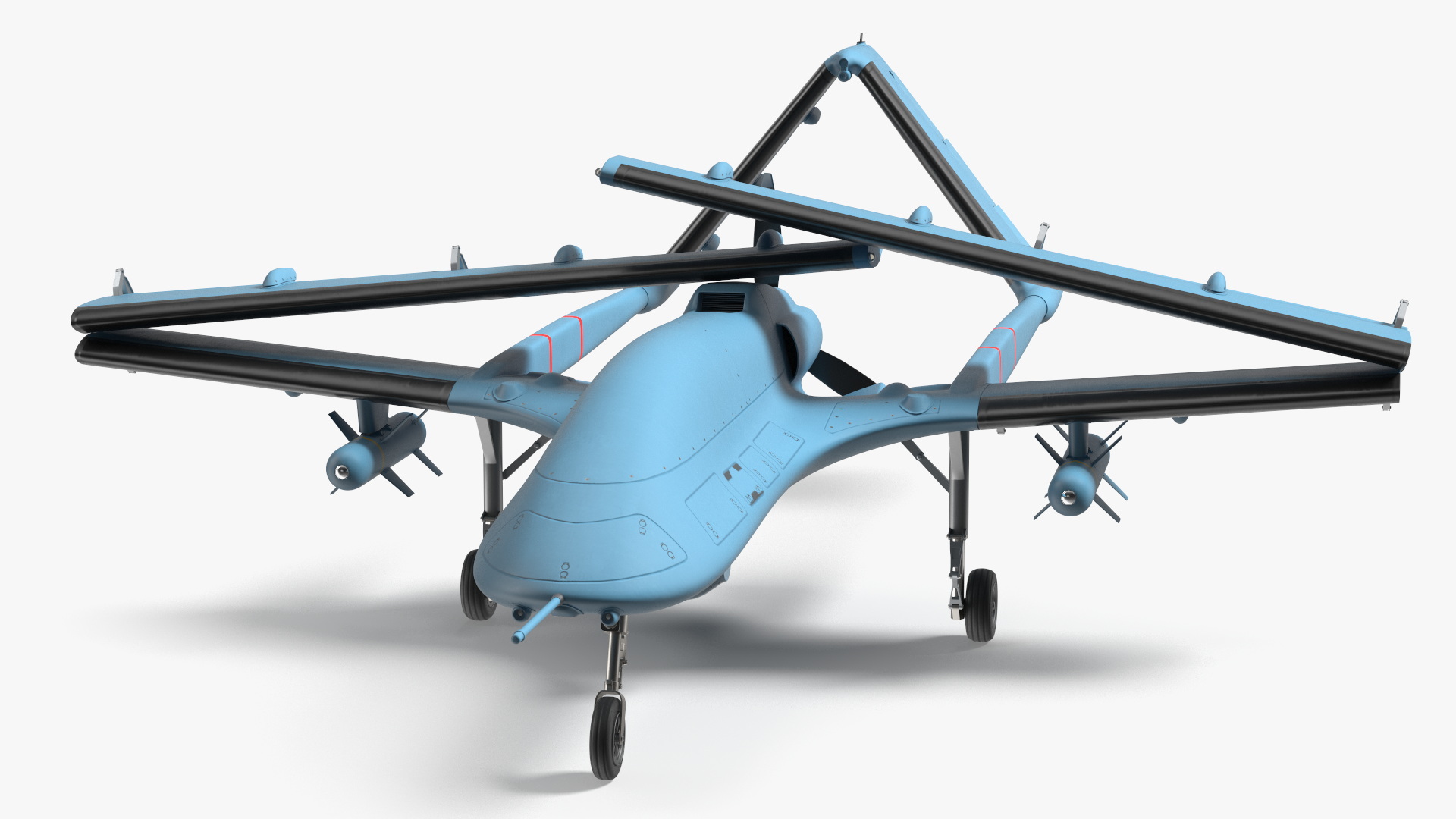Armed Combat Drone Blue Rigged for Cinema 4D 3D model
