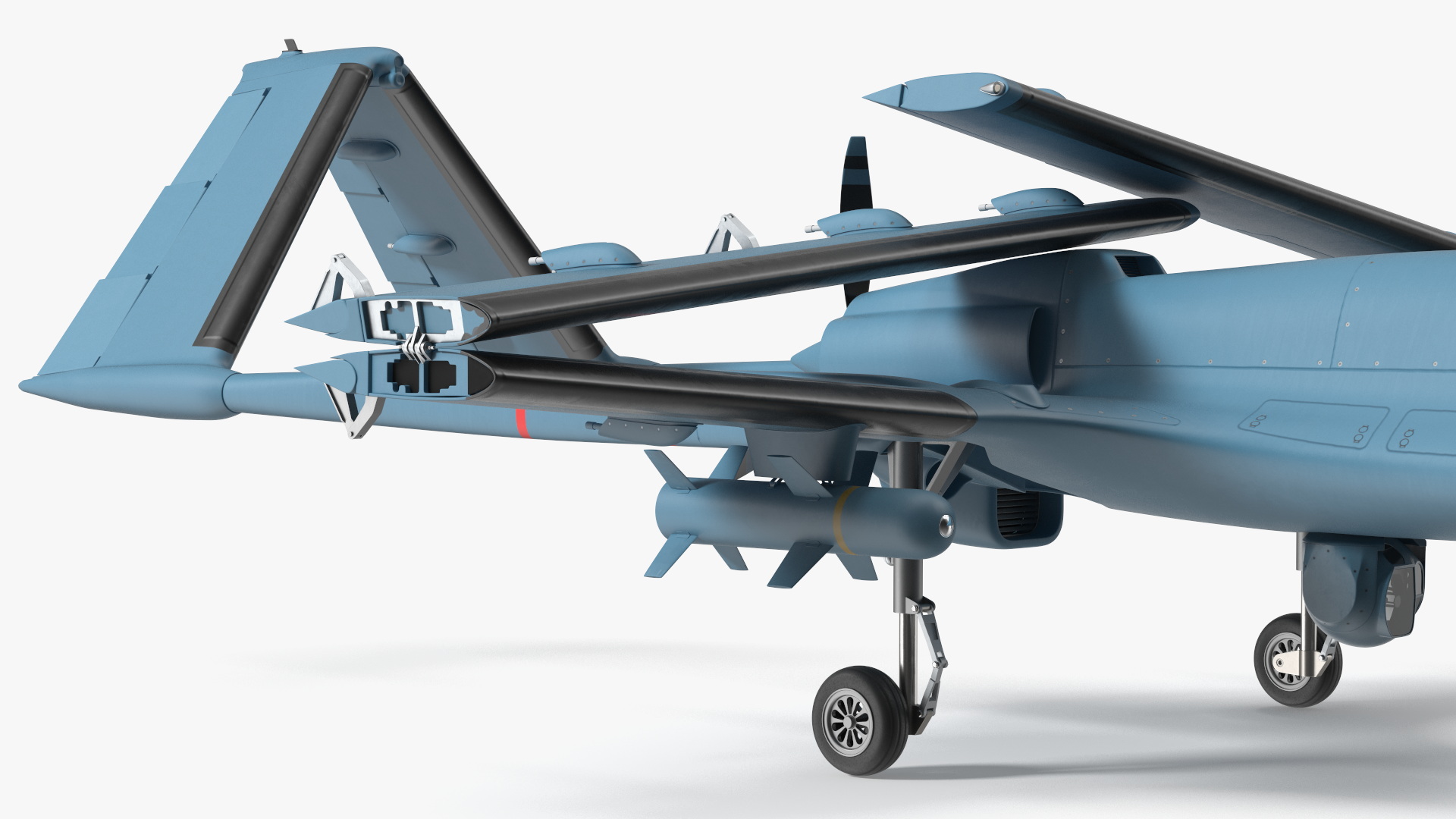 Armed Combat Drone Blue Rigged for Cinema 4D 3D model