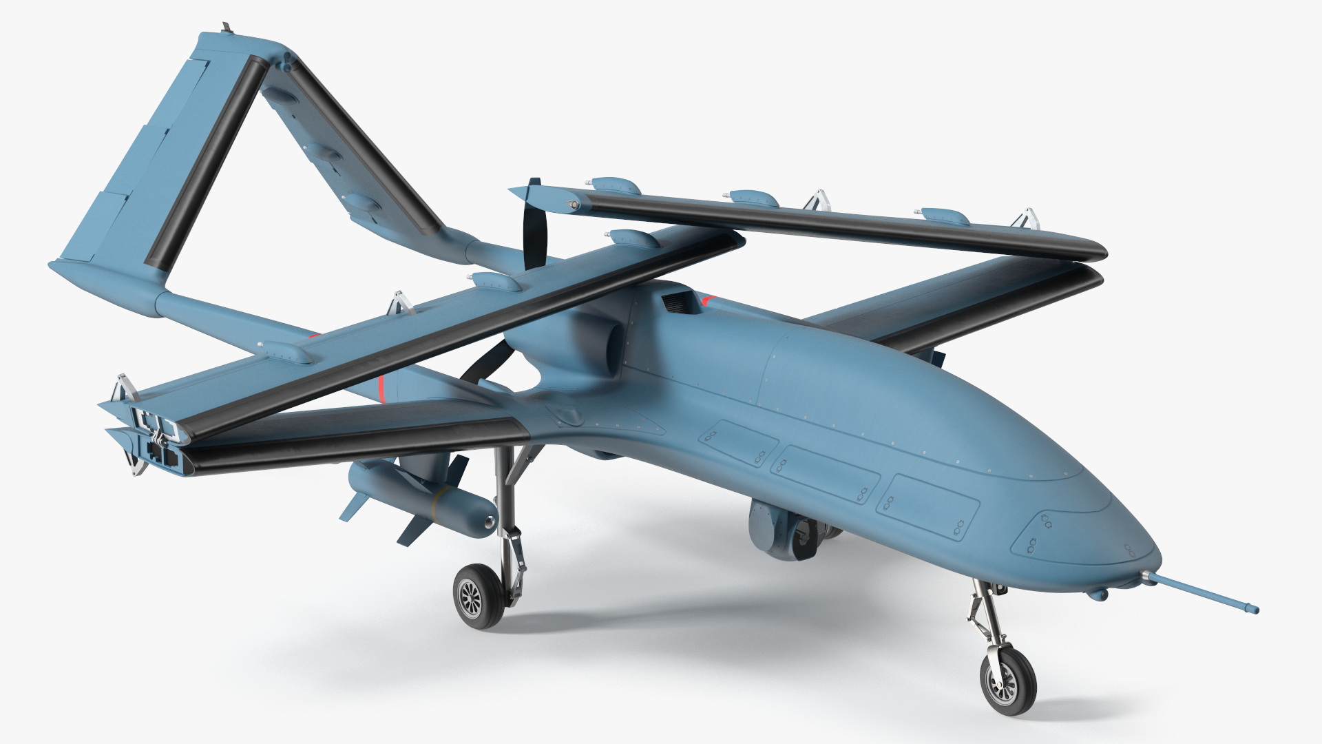 Armed Combat Drone Blue Rigged for Cinema 4D 3D model