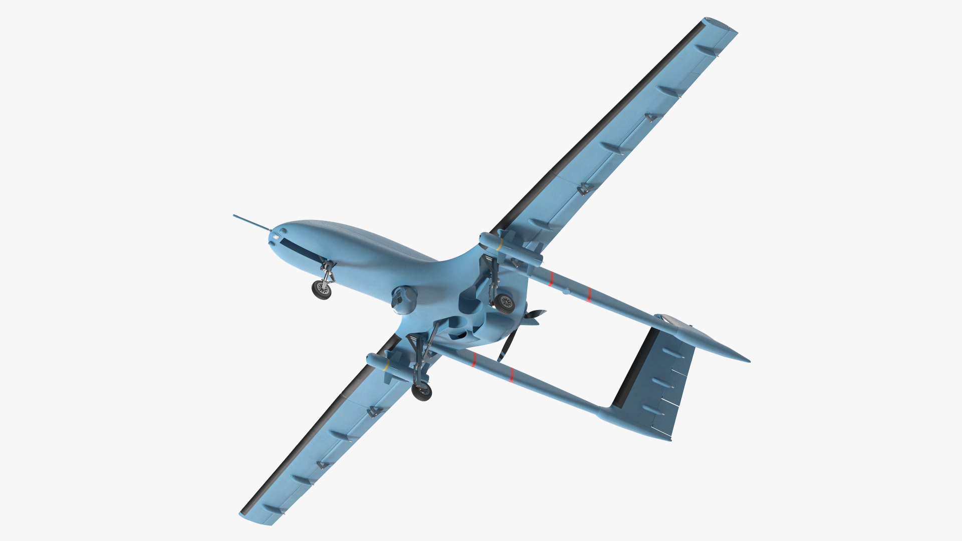 Armed Combat Drone Blue Rigged for Cinema 4D 3D model