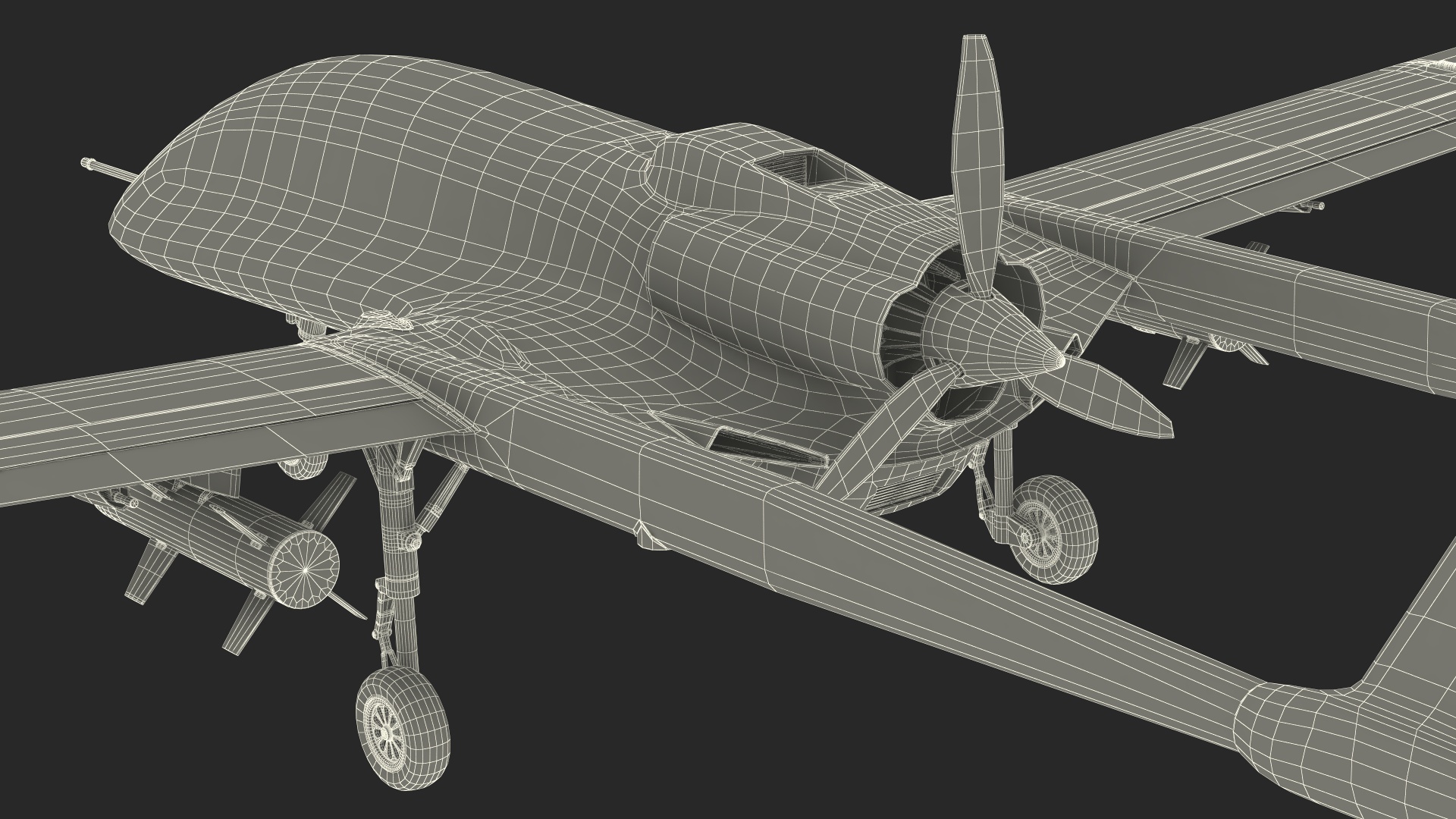 Armed Combat Drone Blue Rigged for Cinema 4D 3D model