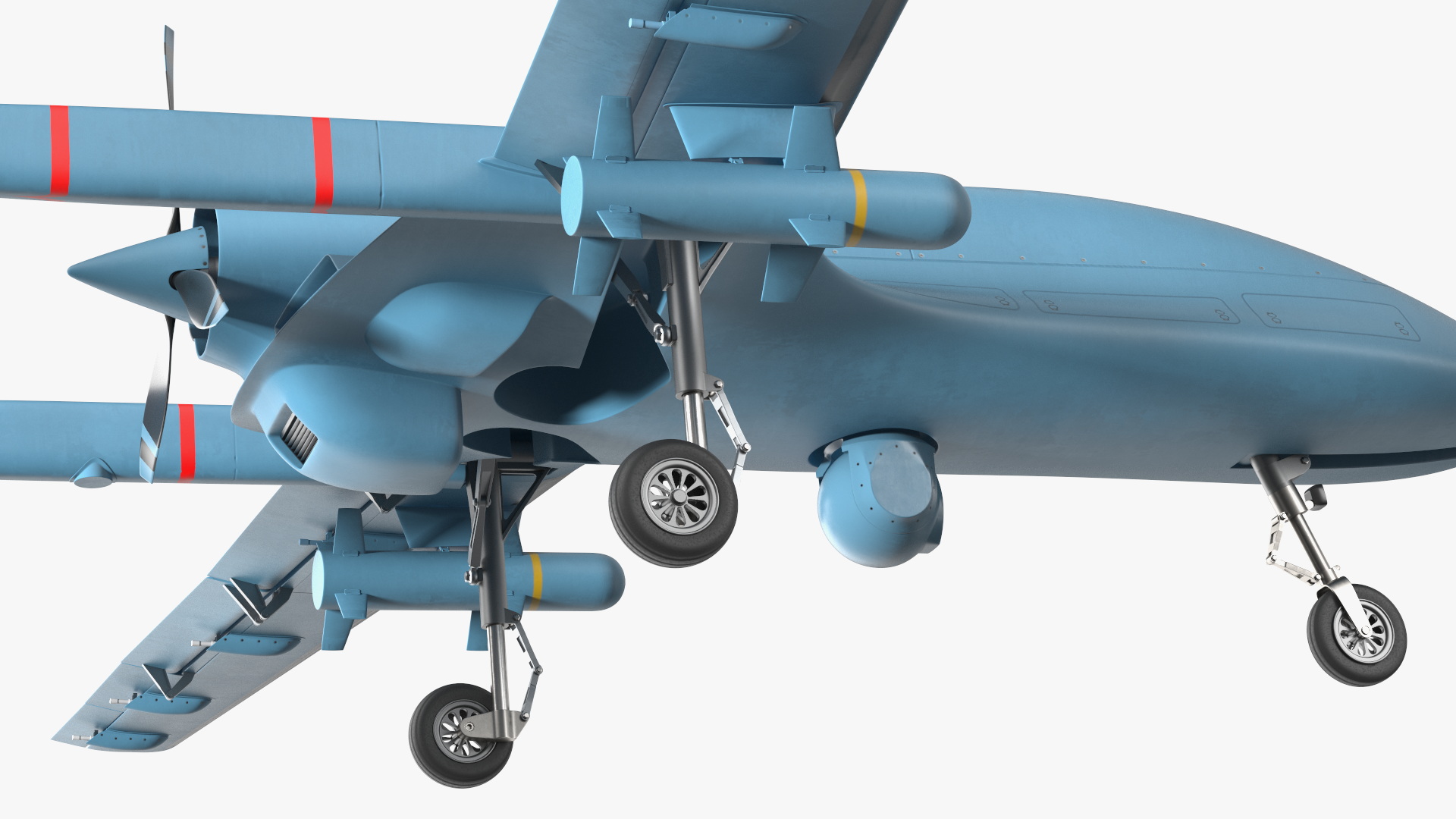 Armed Combat Drone Blue Rigged for Cinema 4D 3D model