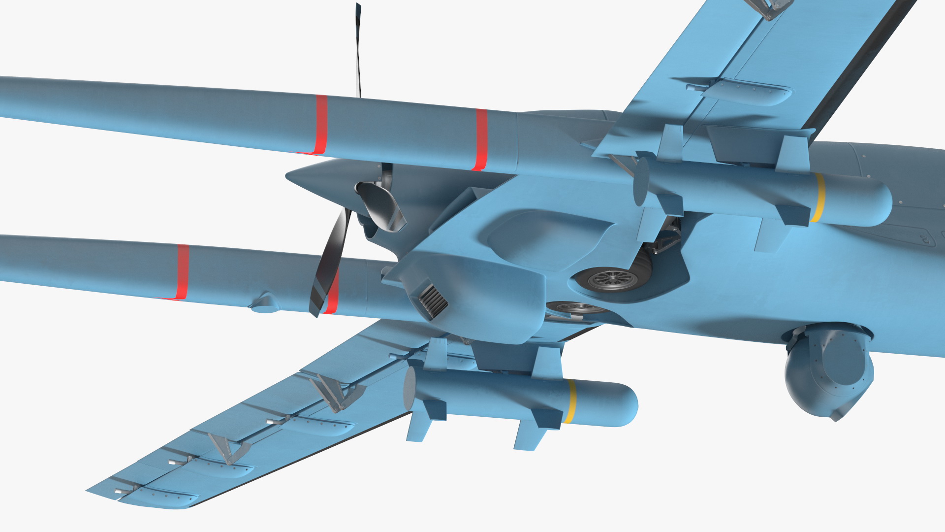 Armed Combat Drone Blue Rigged for Cinema 4D 3D model