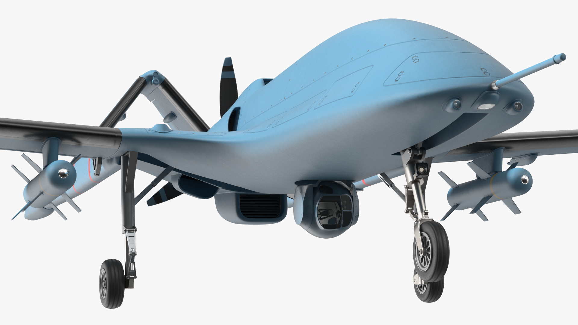 Armed Combat Drone Blue Rigged for Cinema 4D 3D model