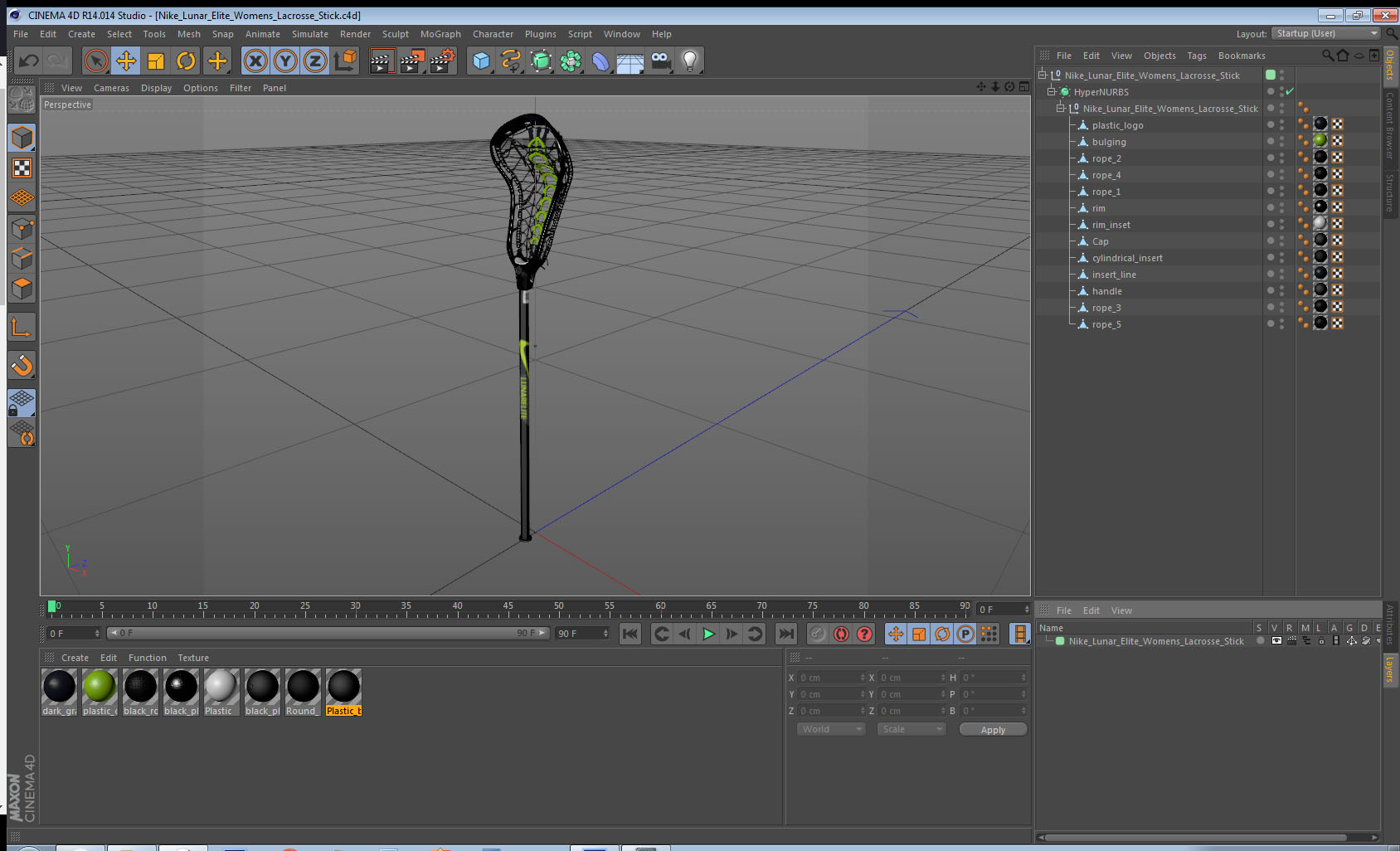 3D Nike Lunar Elite Womens Lacrosse Stick model