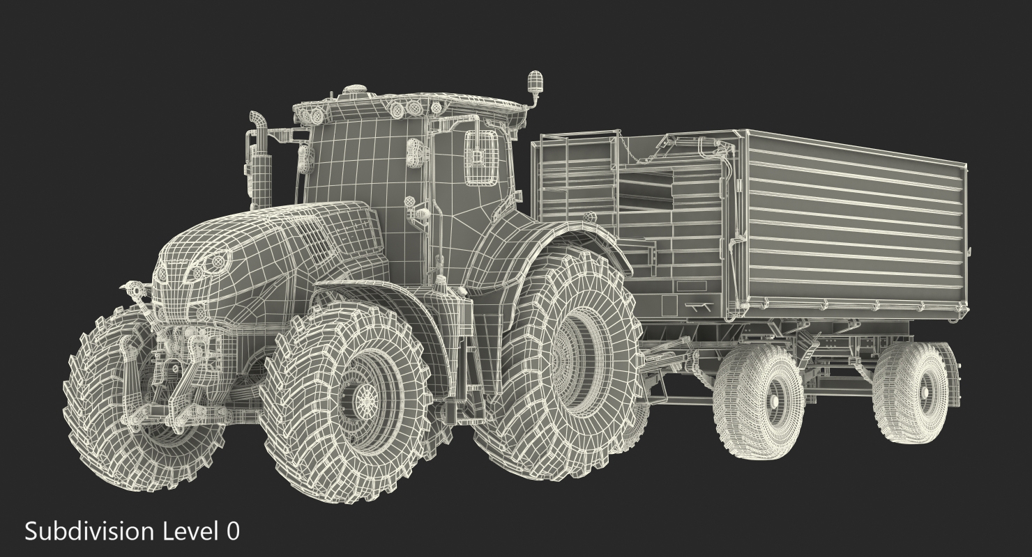Tractor with Dump Trailer New 3D model