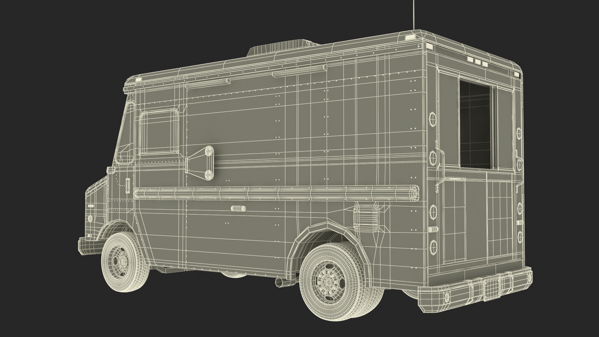 3D model Ice Cream Truck with Star Decals and Branding
