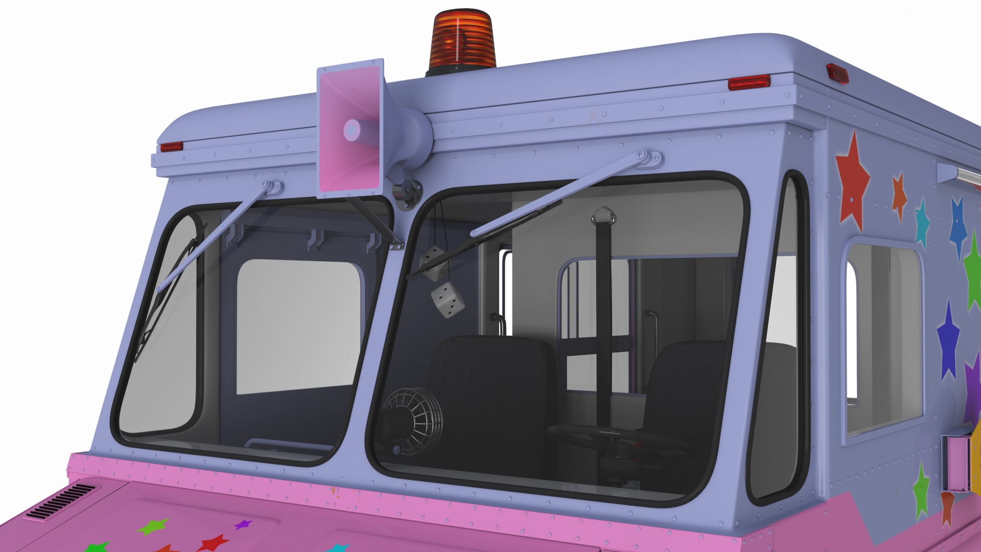 3D model Ice Cream Truck with Star Decals and Branding