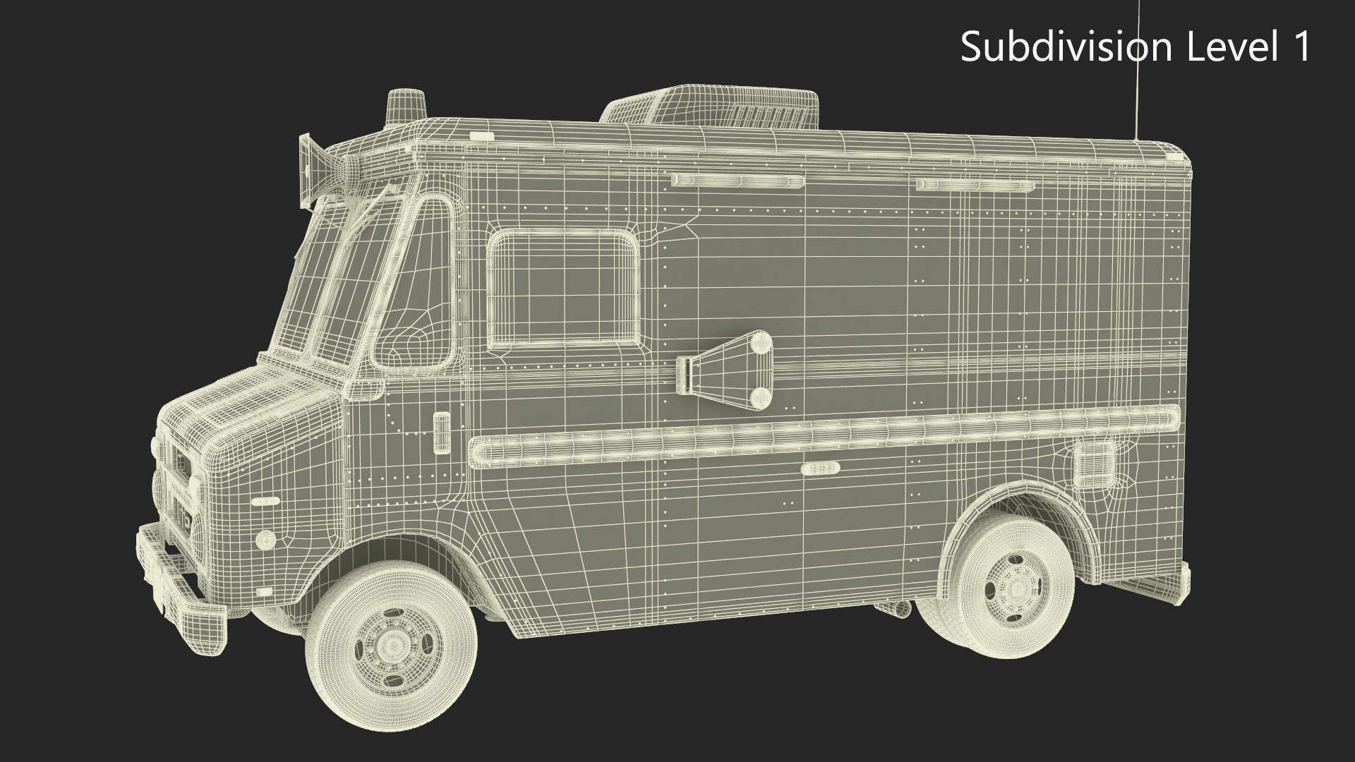 3D model Ice Cream Truck with Star Decals and Branding