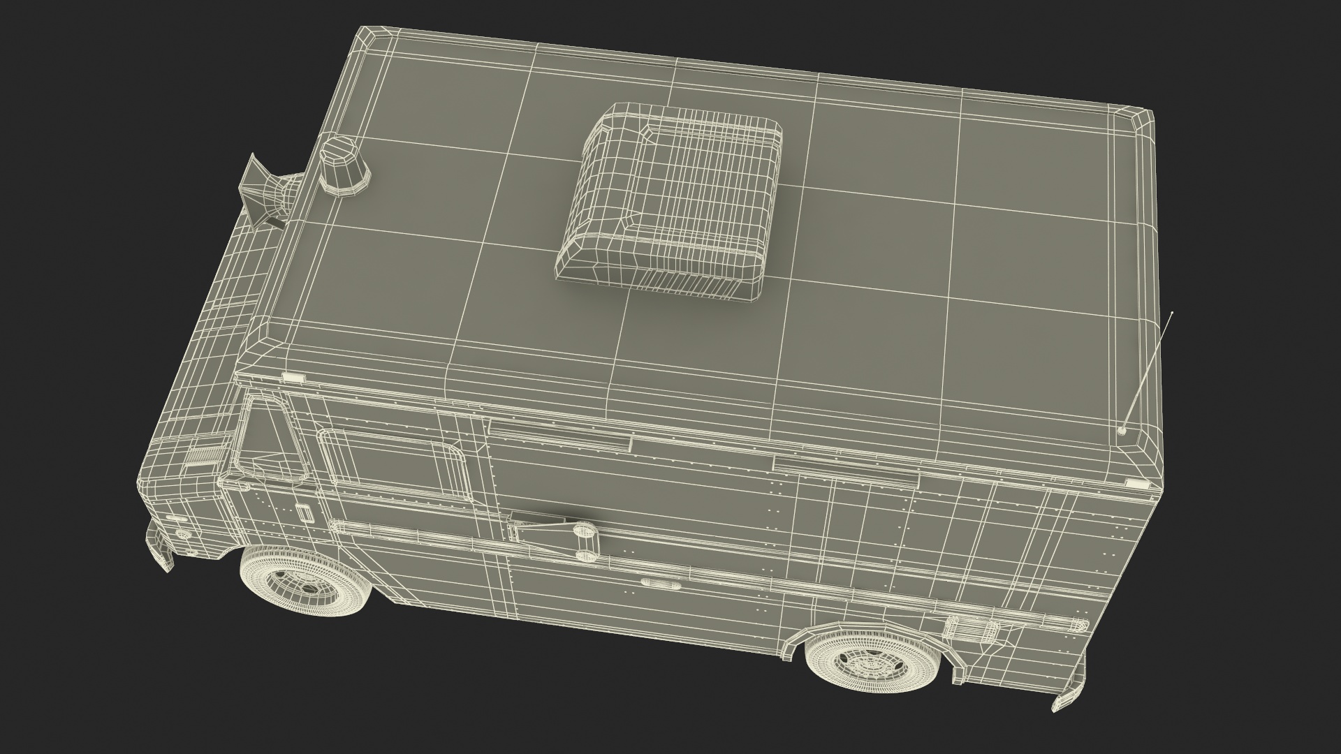3D model Ice Cream Truck with Star Decals and Branding