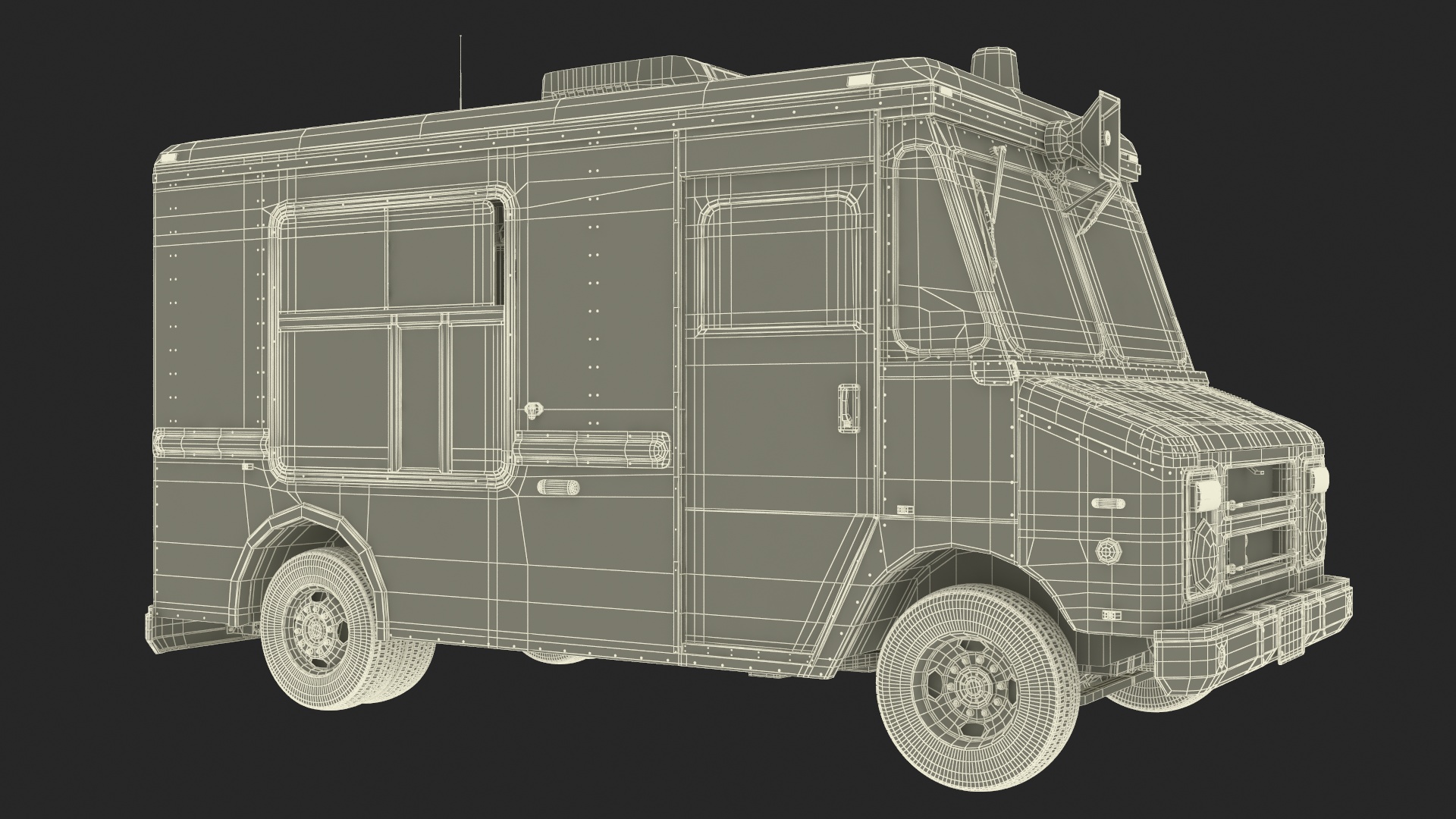 3D model Ice Cream Truck with Star Decals and Branding