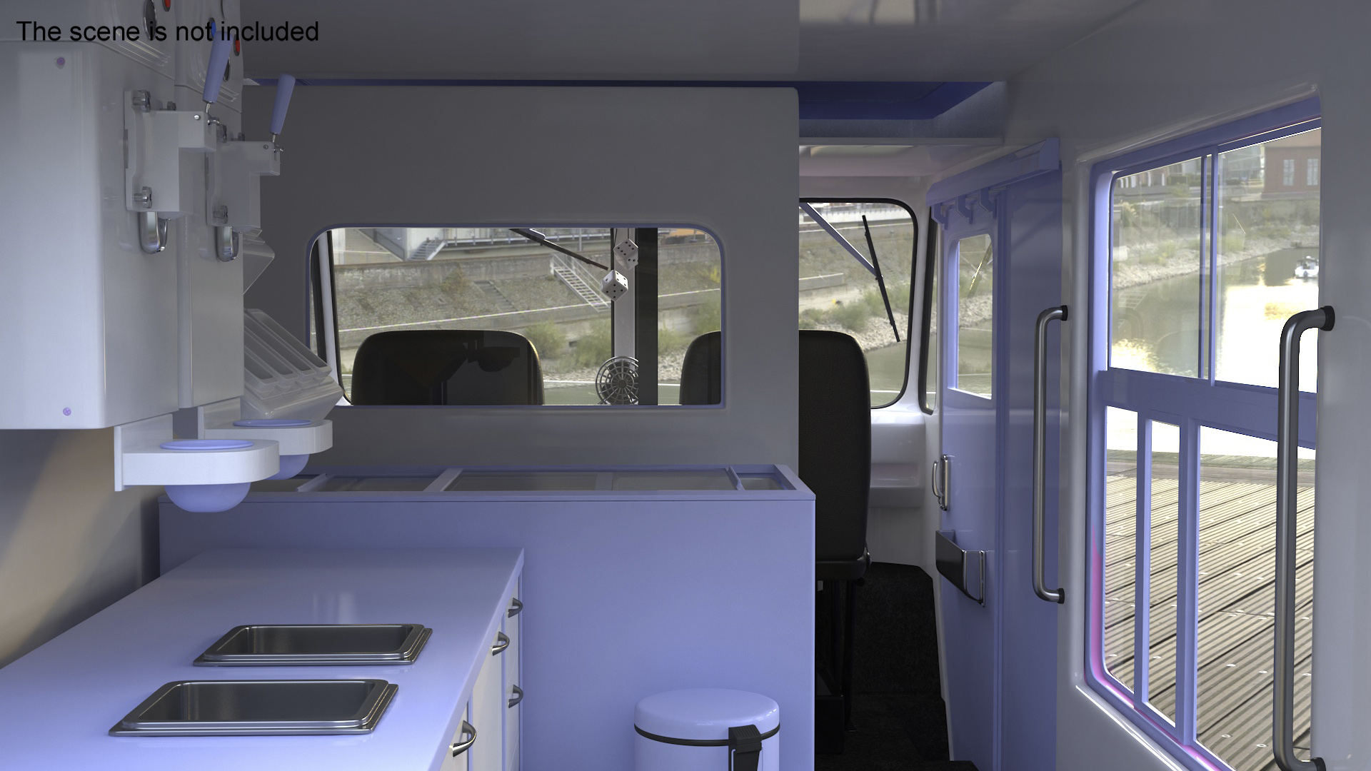 3D model Ice Cream Truck with Star Decals and Branding