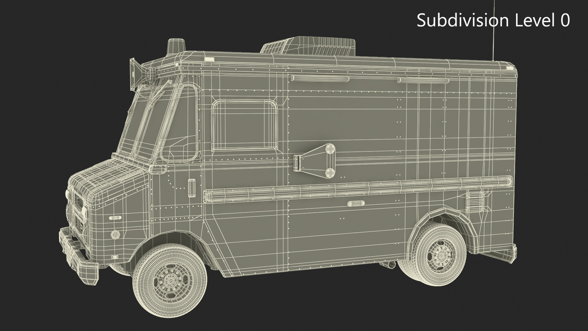 3D model Ice Cream Truck with Star Decals and Branding