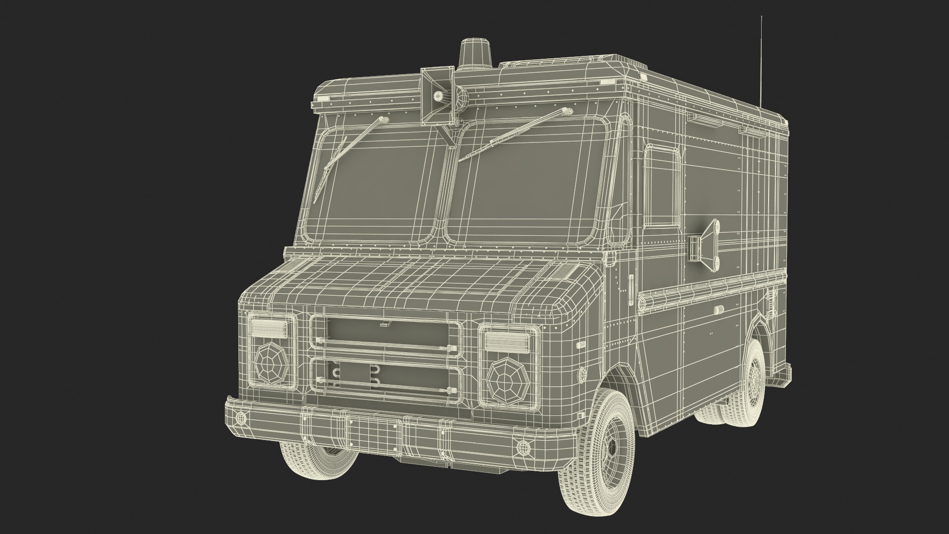 3D model Ice Cream Truck with Star Decals and Branding