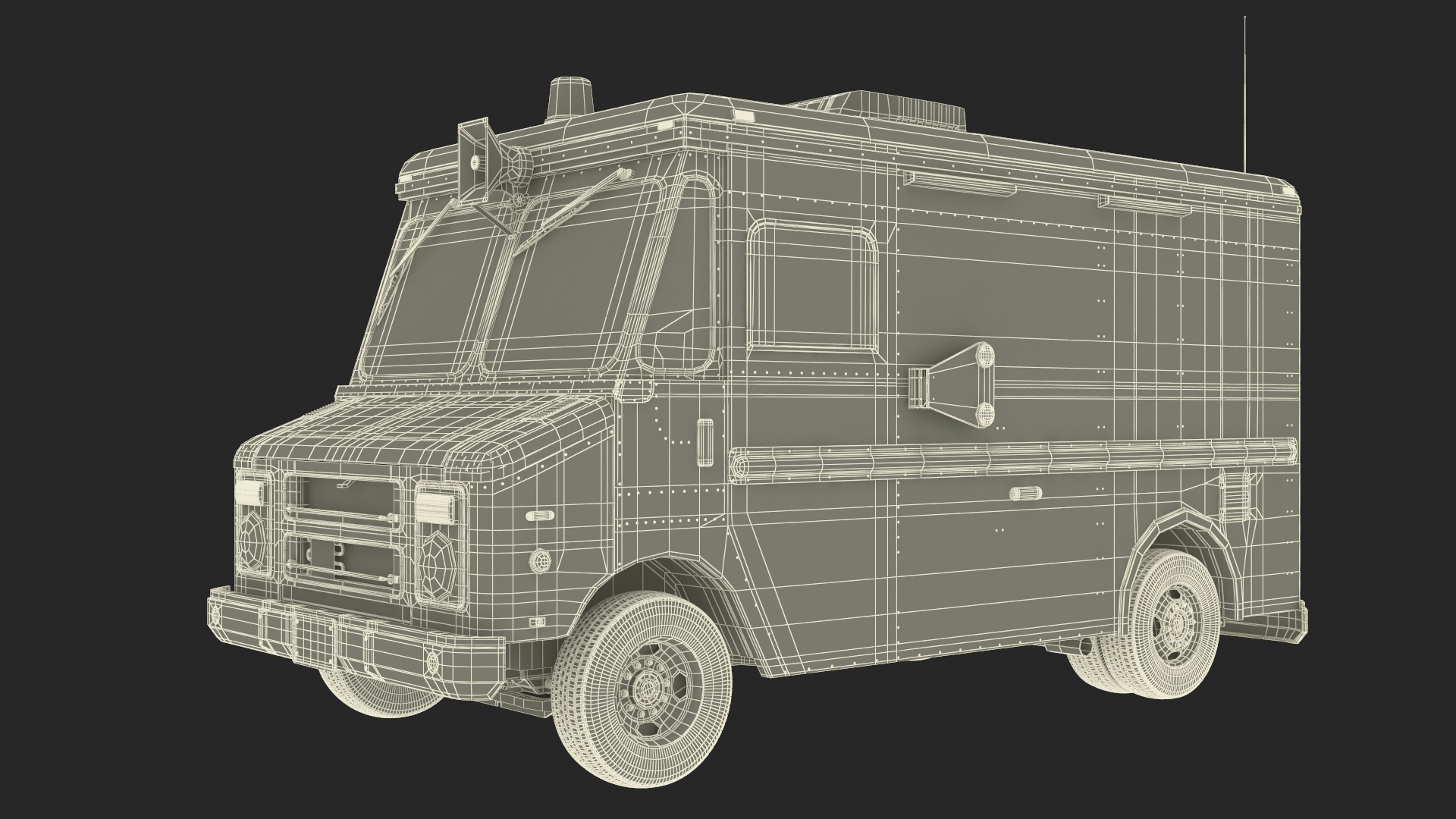 3D model Ice Cream Truck with Star Decals and Branding