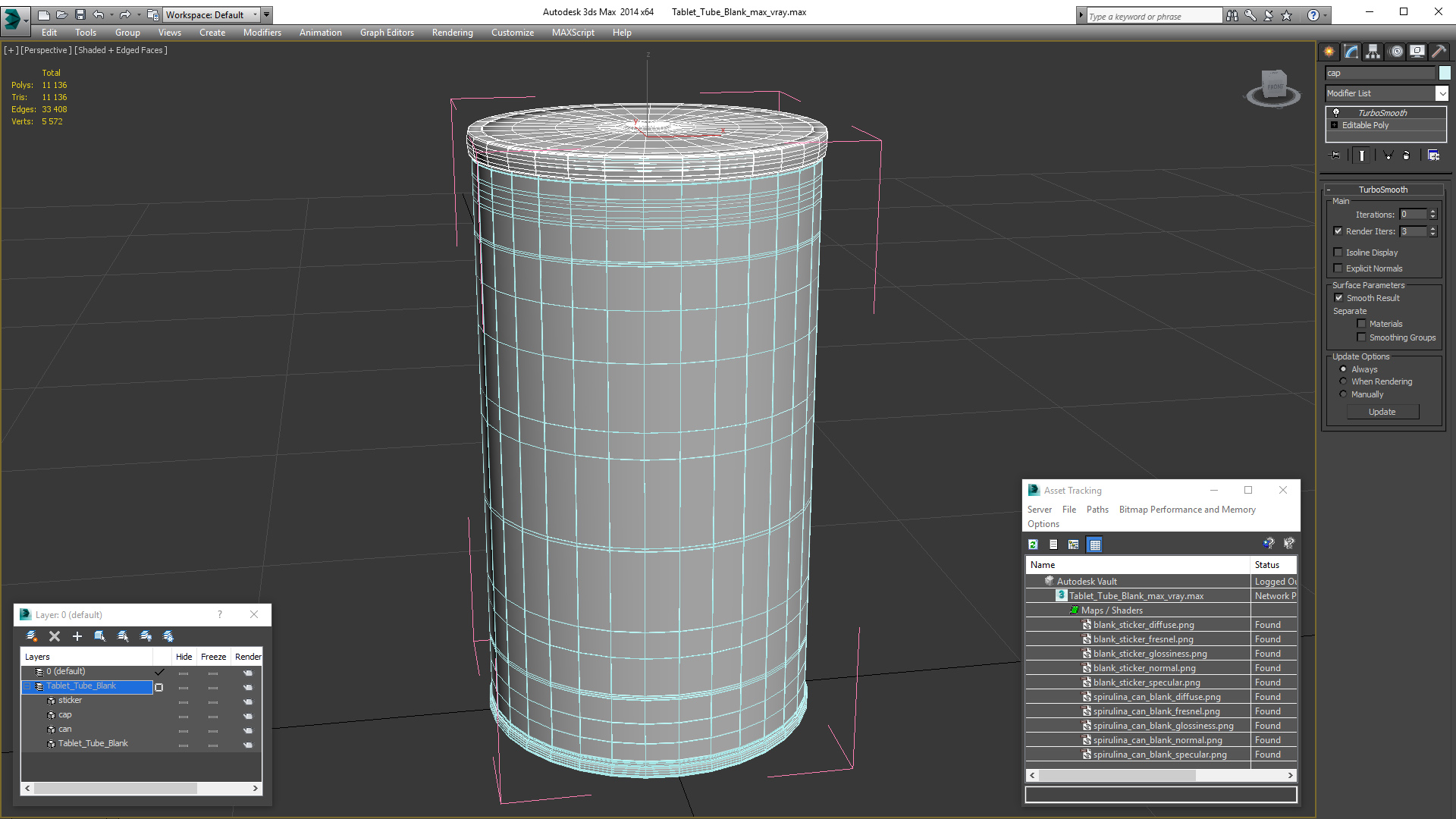 Tablet Tube Blank 3D
