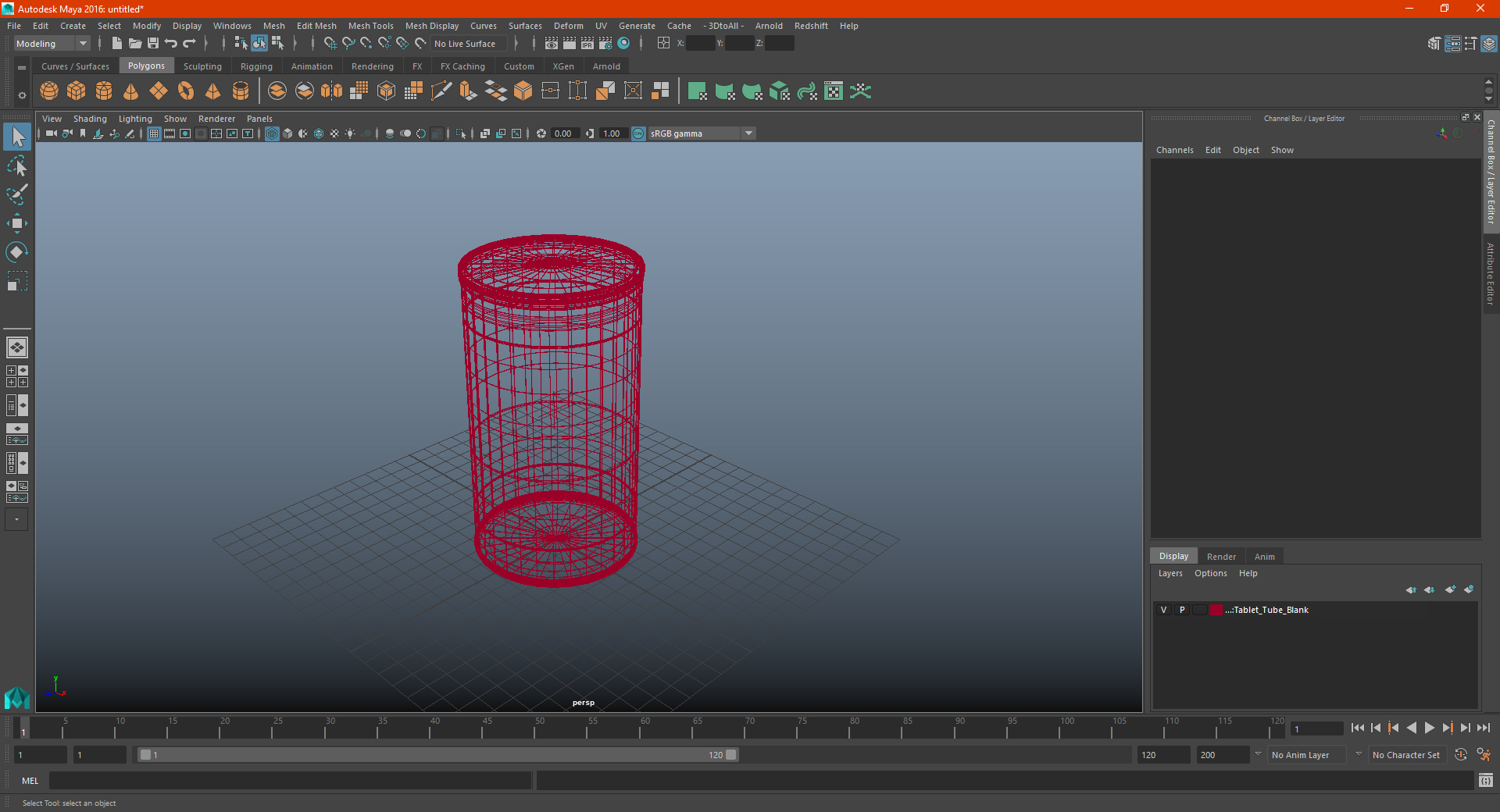 Tablet Tube Blank 3D