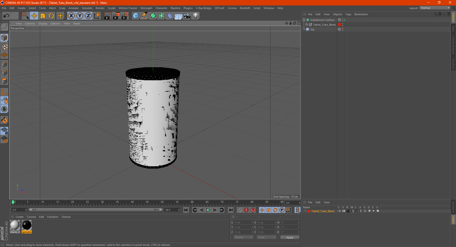 Tablet Tube Blank 3D