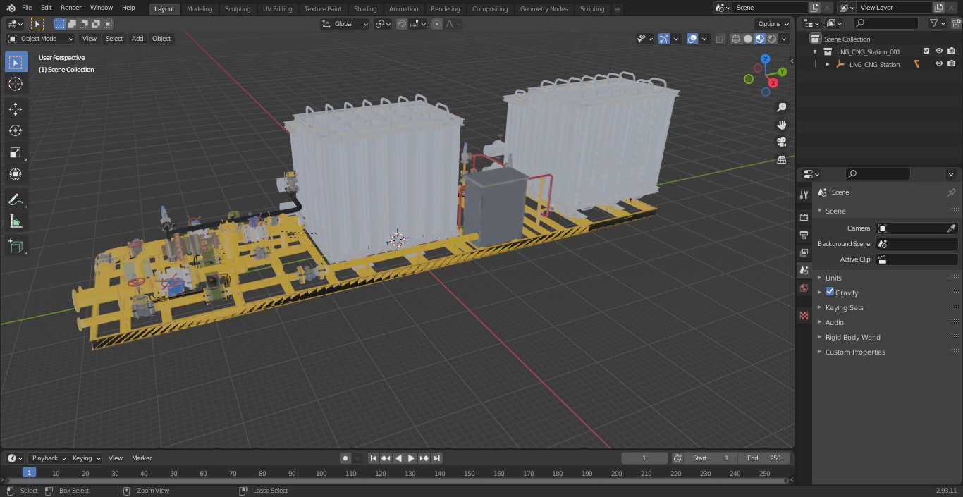 3D model LNG CNG Station