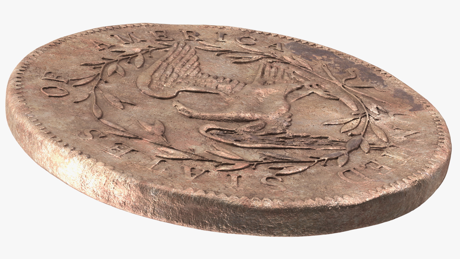 3D Flowing Hair Silver Dollar Coin 1794