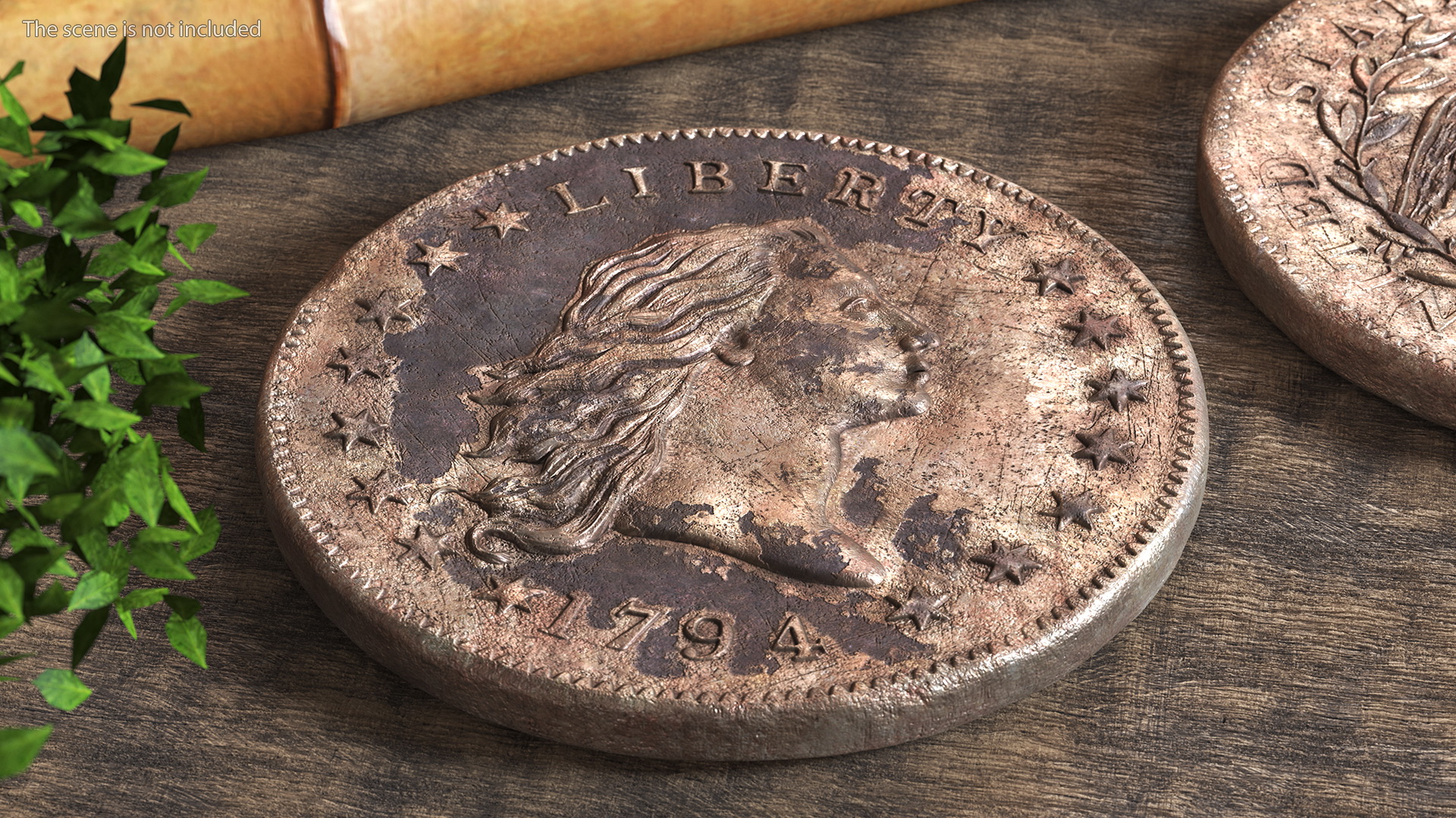 3D Flowing Hair Silver Dollar Coin 1794
