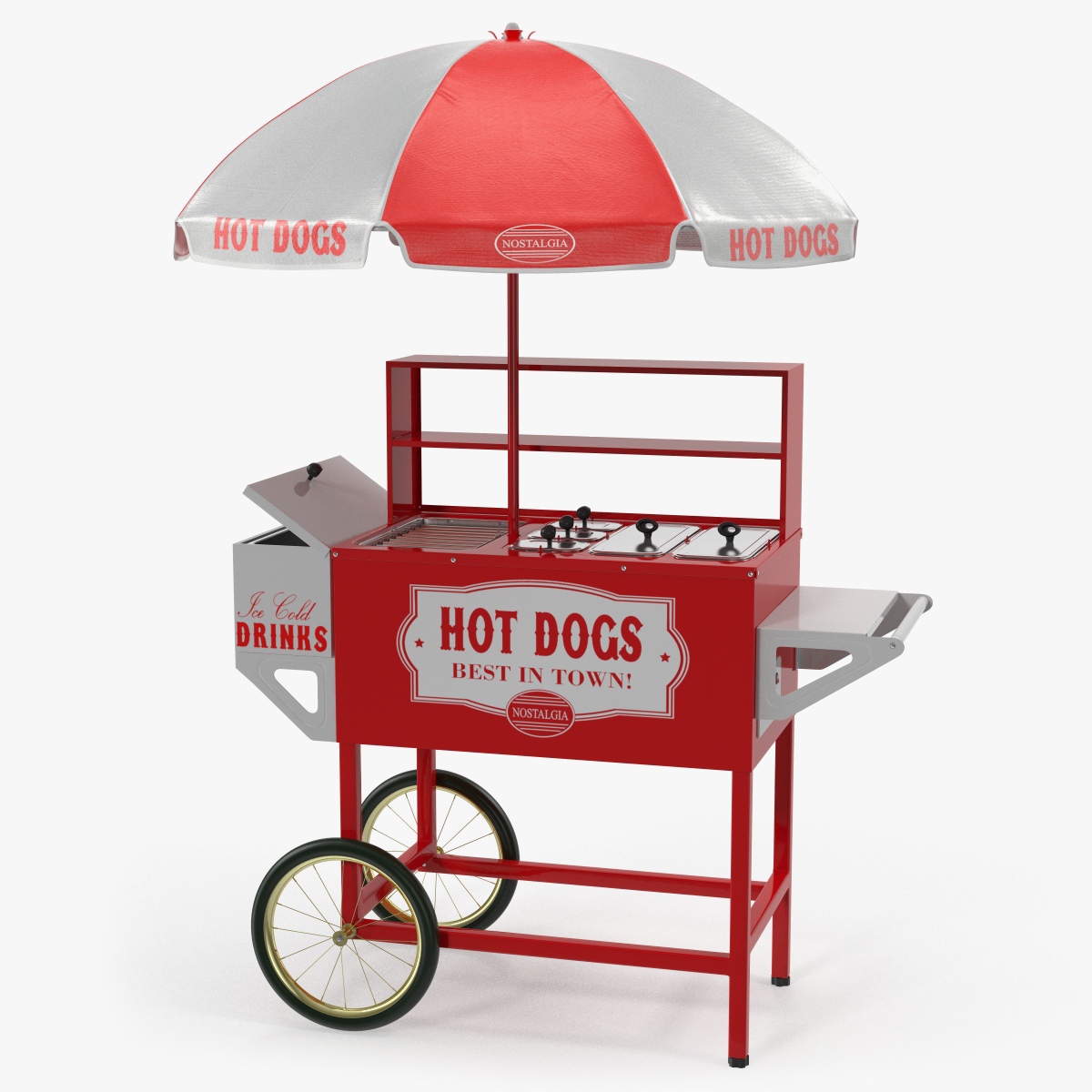 Hot Dog Vending Cart 3D Model