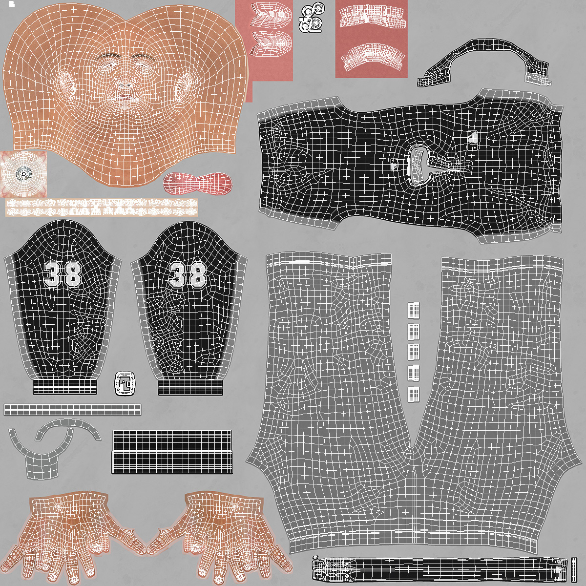 3D model Baseball Umpire in Cap Standing Pose Fur