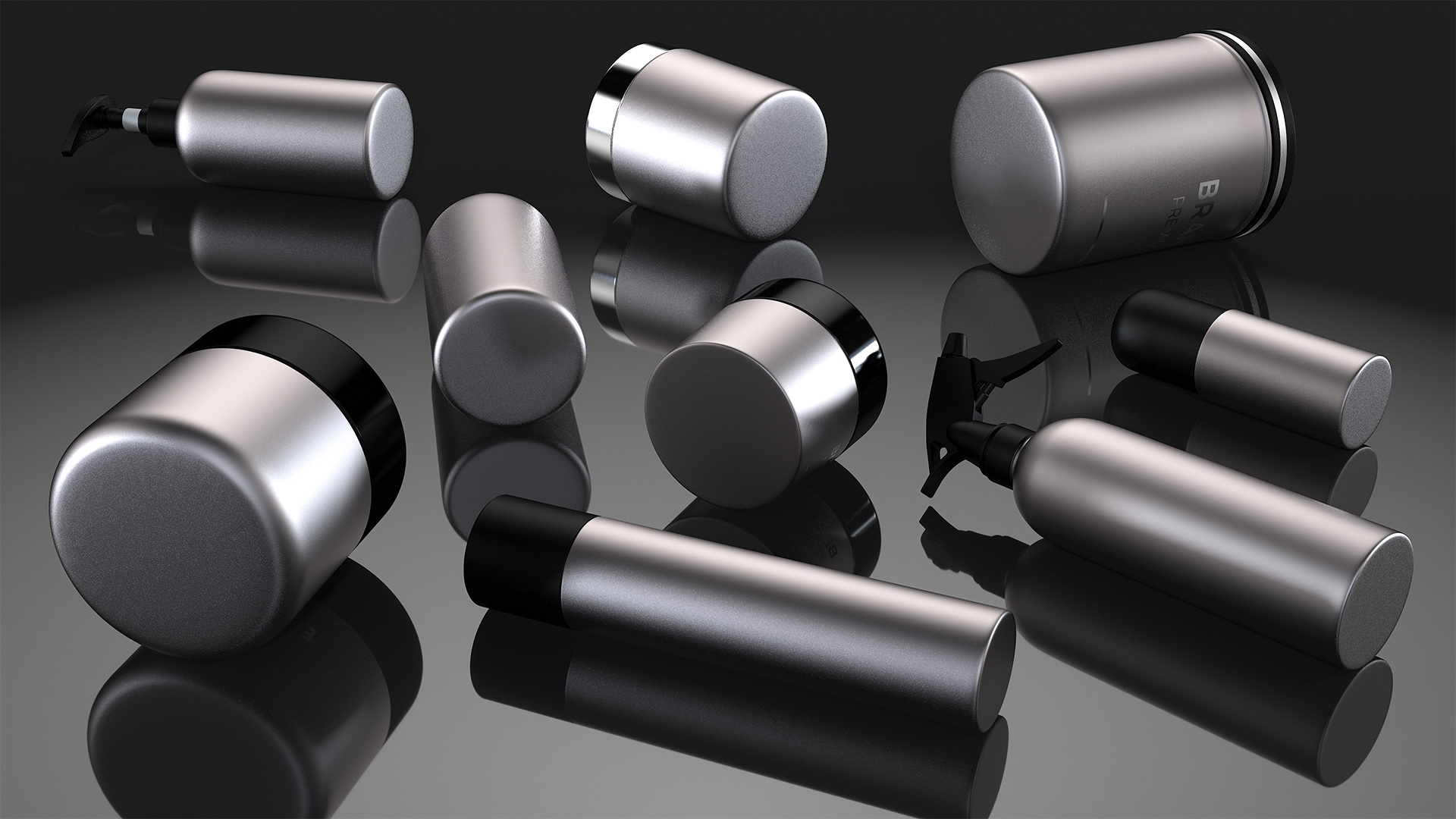 3D Cosmetic Package Set Black