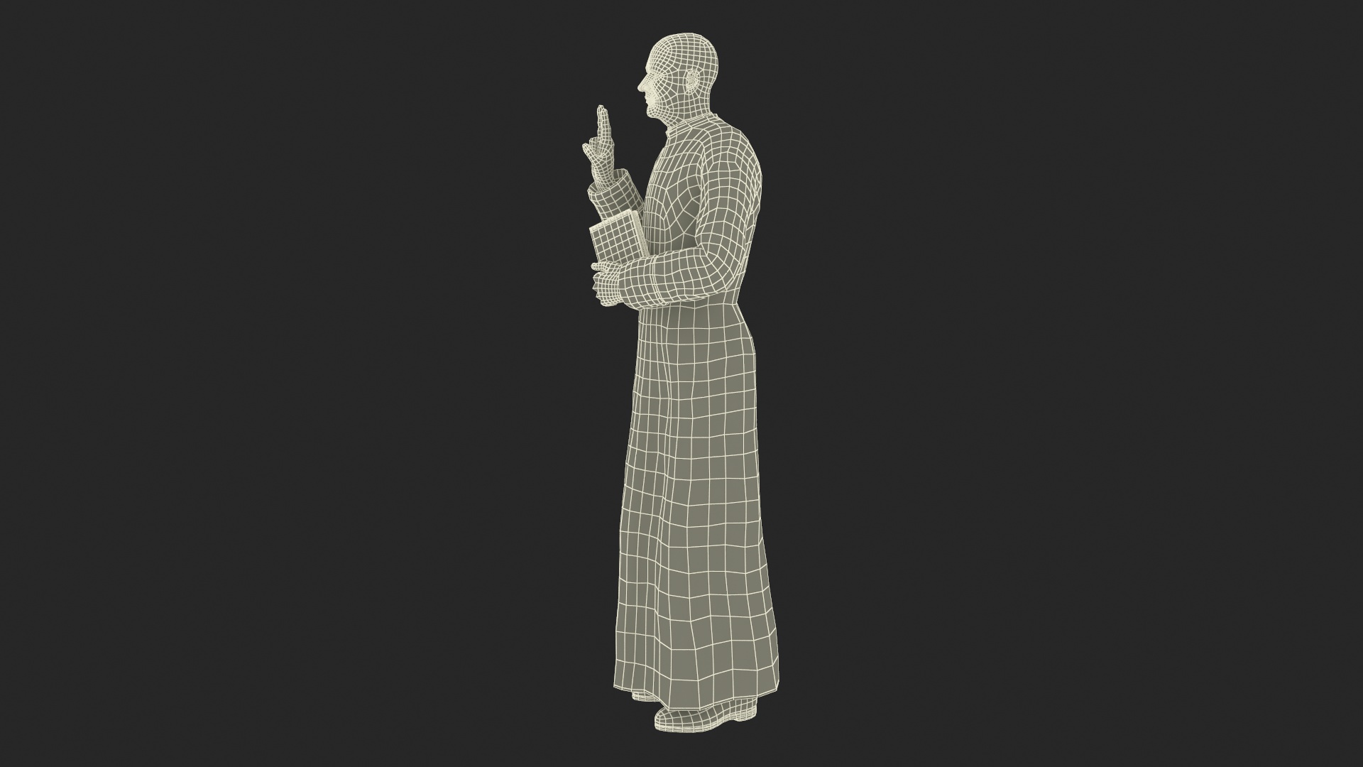 3D Catholic Priest with Holy Bible